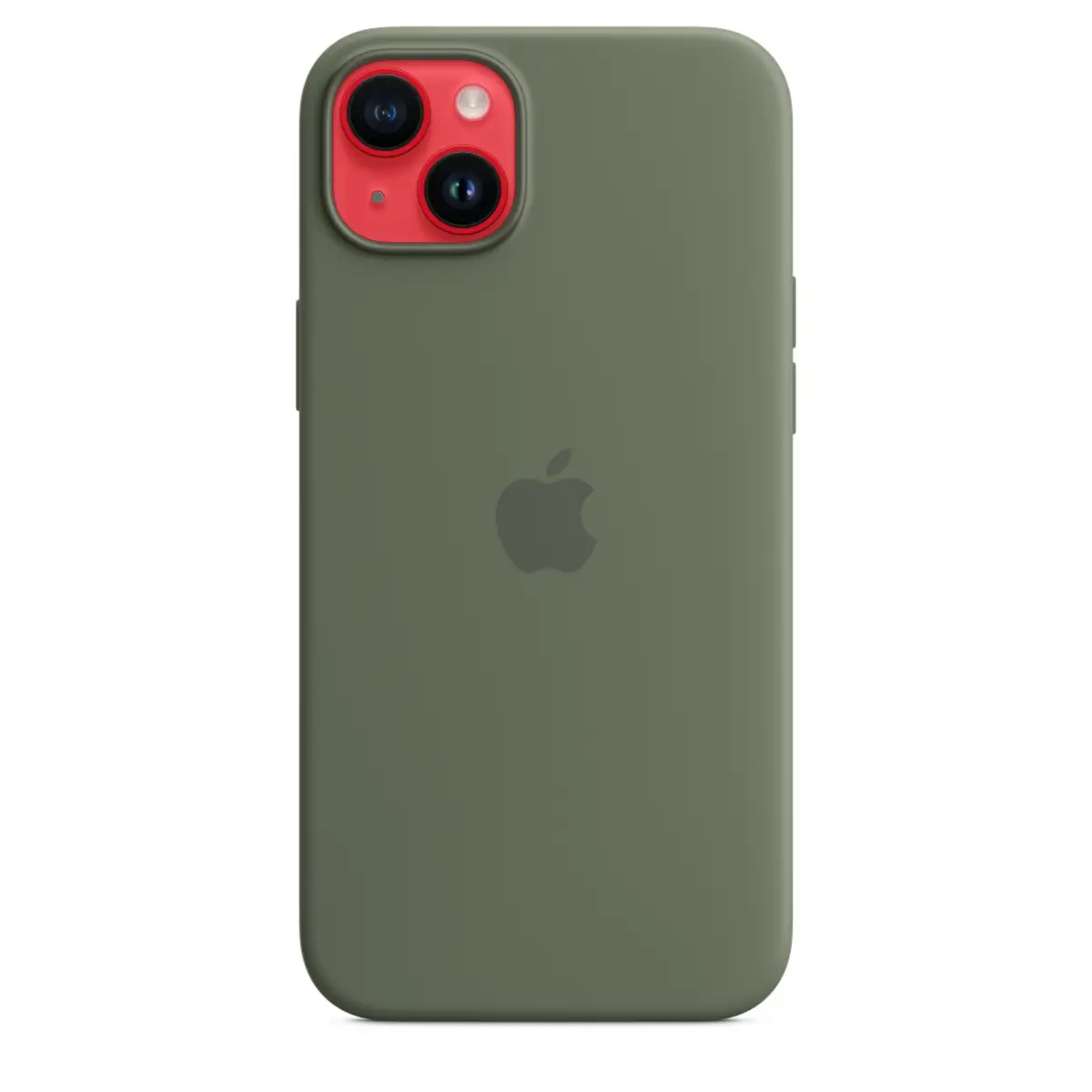 iPhone 14 Plus Silikon Case mit MagSafe Oliv
