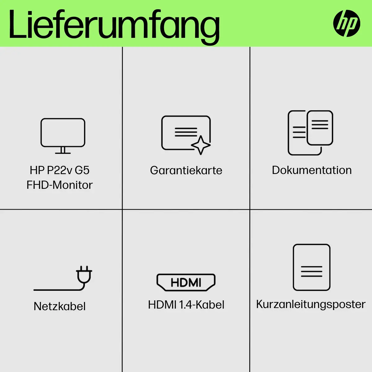 HP P22v G5 54,6cm (21,5") 1920x1080 Pixel 3000:1 200cd/m³ 5ms