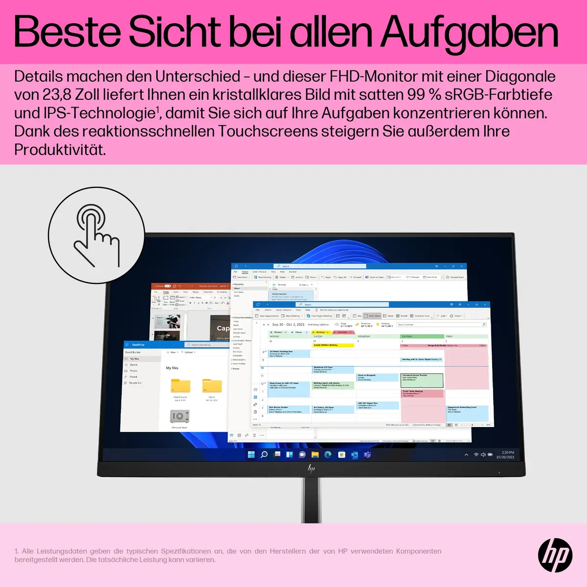 E24t G5 60,5cm (23,8") Touch 1920x1080 Pixel 1000:1 300cd/m² 5ms