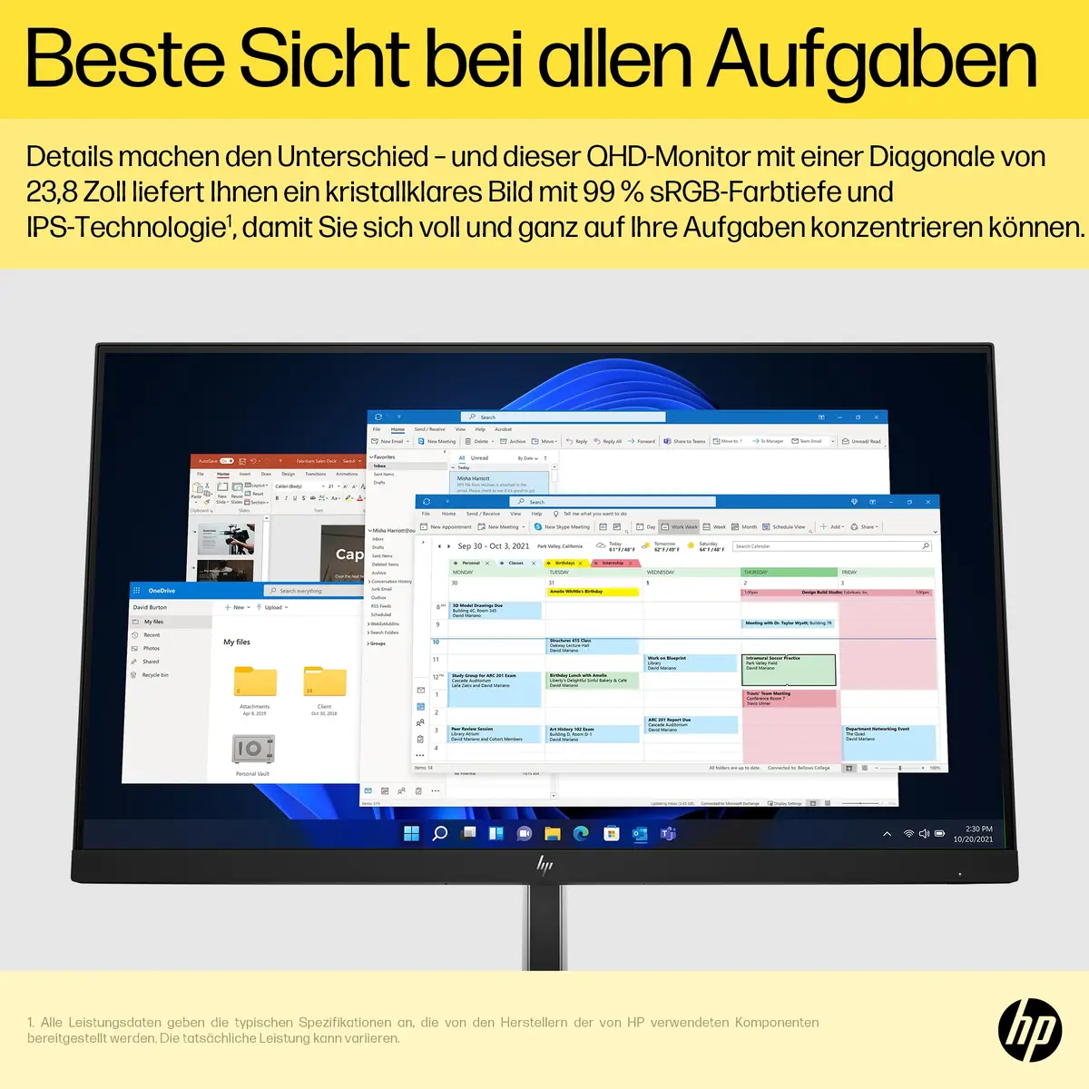 E24q G5 60,5cm (23,8") 2560x1440 Pixel 1000:1 300cd/m² 5ms