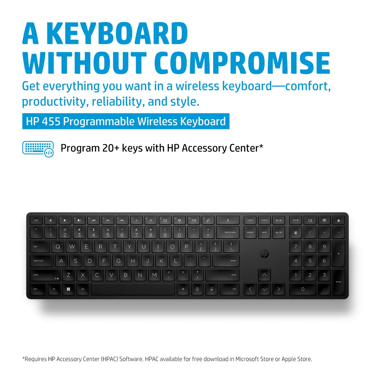 HP 455 Tastatur programmierbar kabellos Layout Deutsch Schwarz (12er Pack)