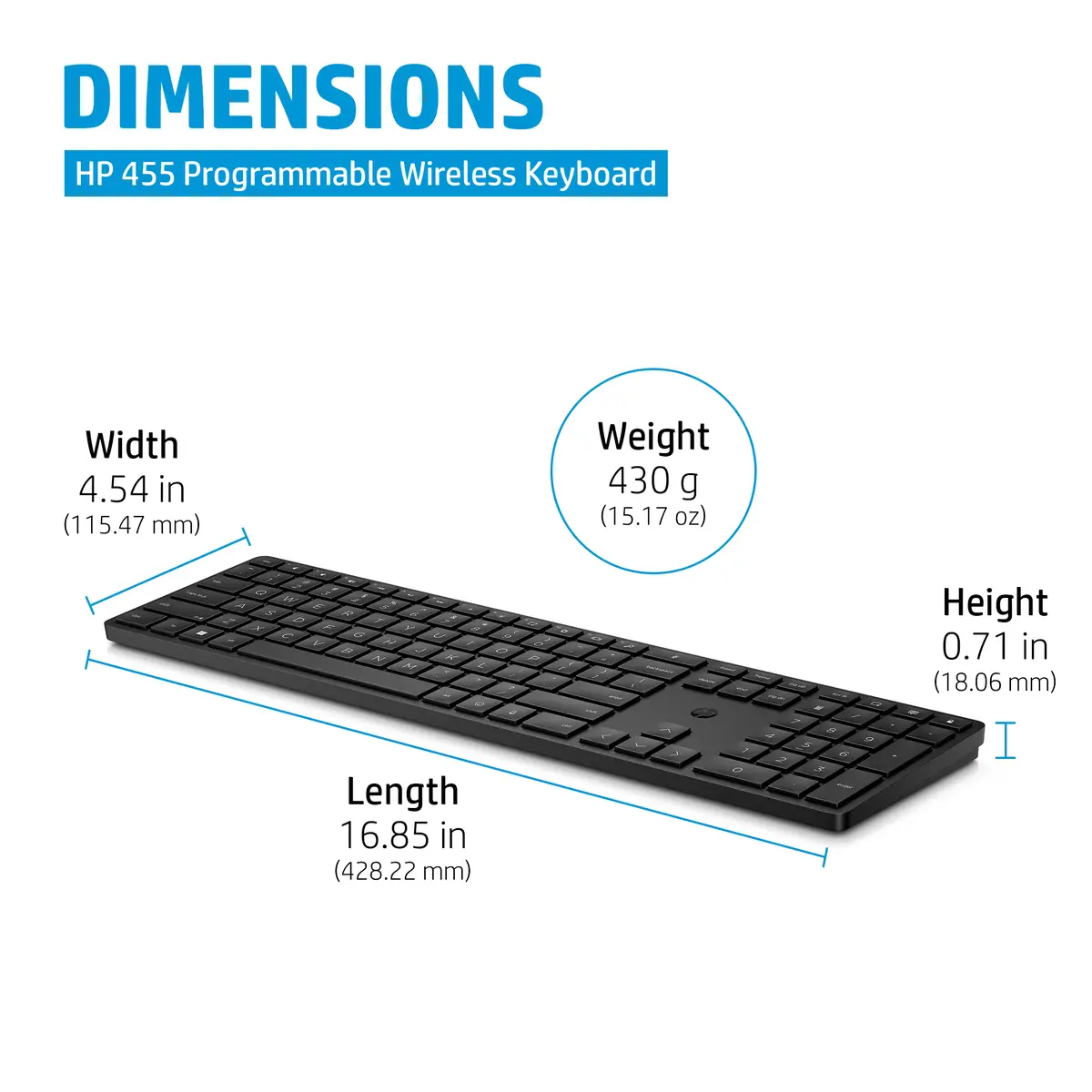 HP 455 Tastatur programmierbar kabellos Layout Deutsch Schwarz (12er Pack)