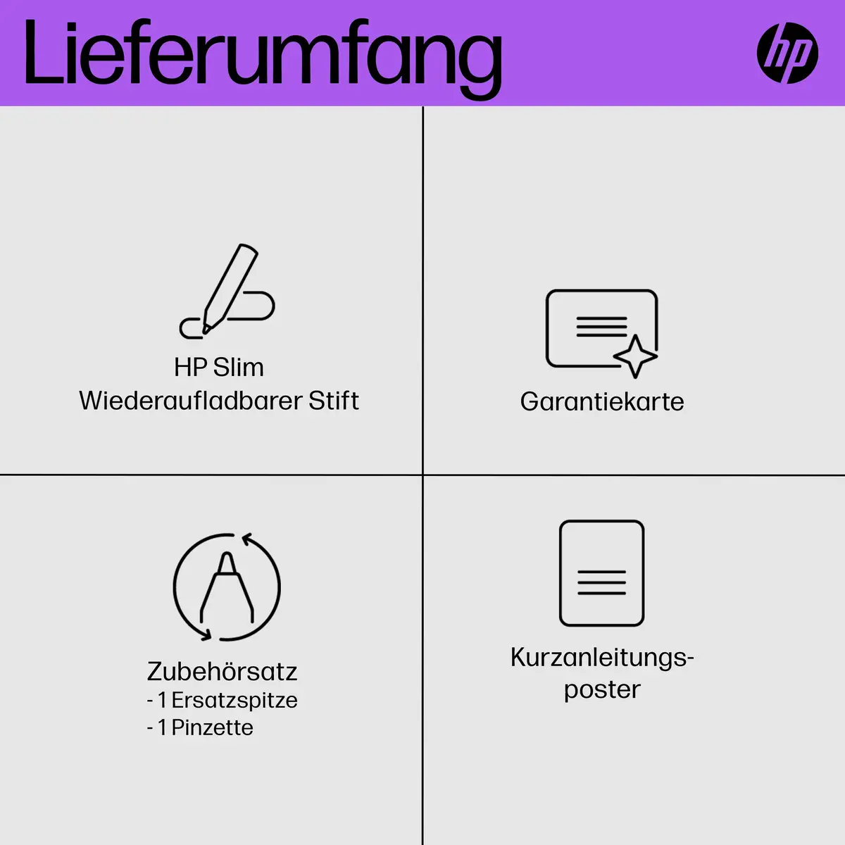 HP Slim Digitaler Stift 2 Tasten Grau