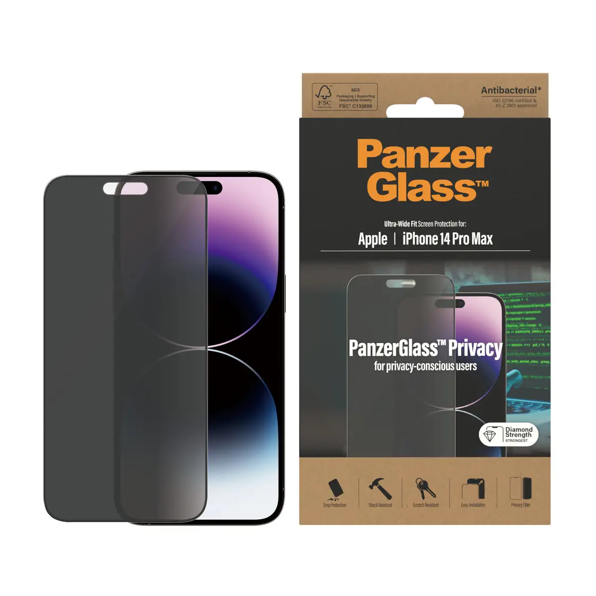 Ultrawide Displayschutzglas für iPhone 14 Pro Max