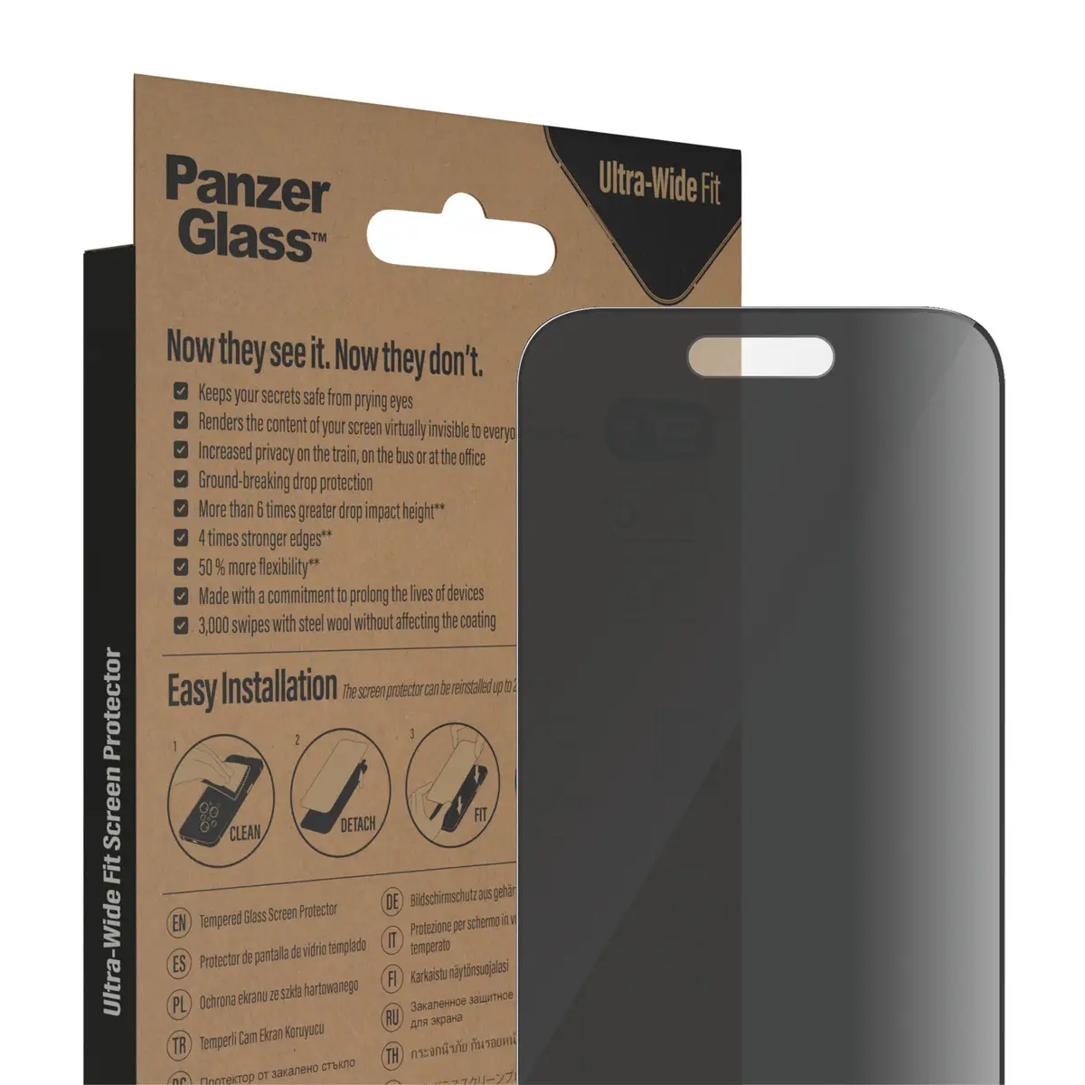 Privacy Displayschutz für Apple iPhone 14 Pro Ultra-Wide Fit