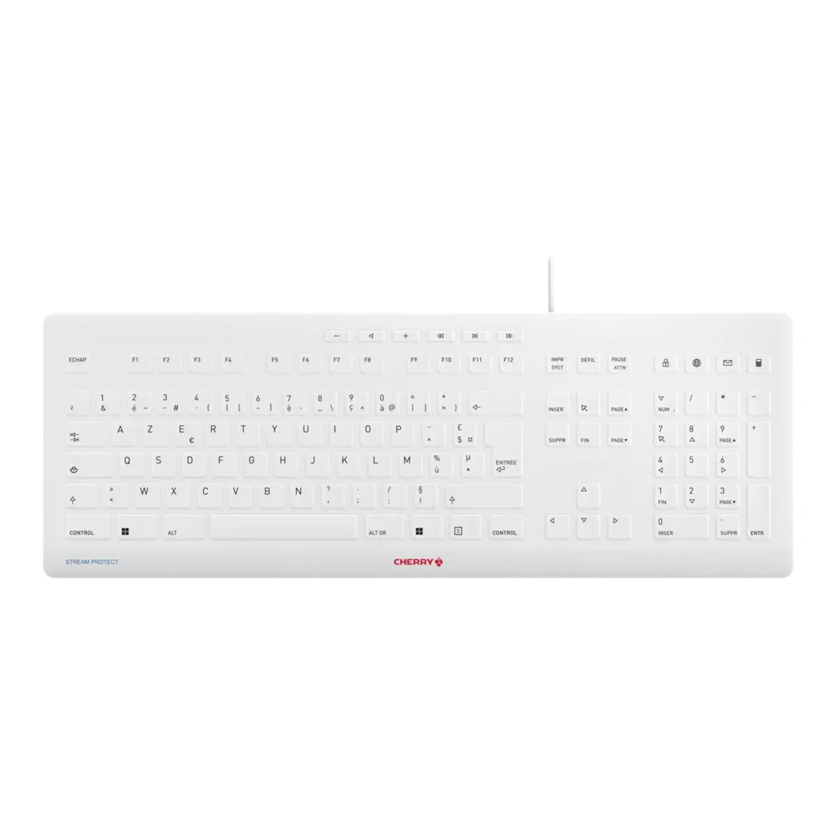 STREAM PROTECT Keyboard USB Layout Französisch Pale Grey