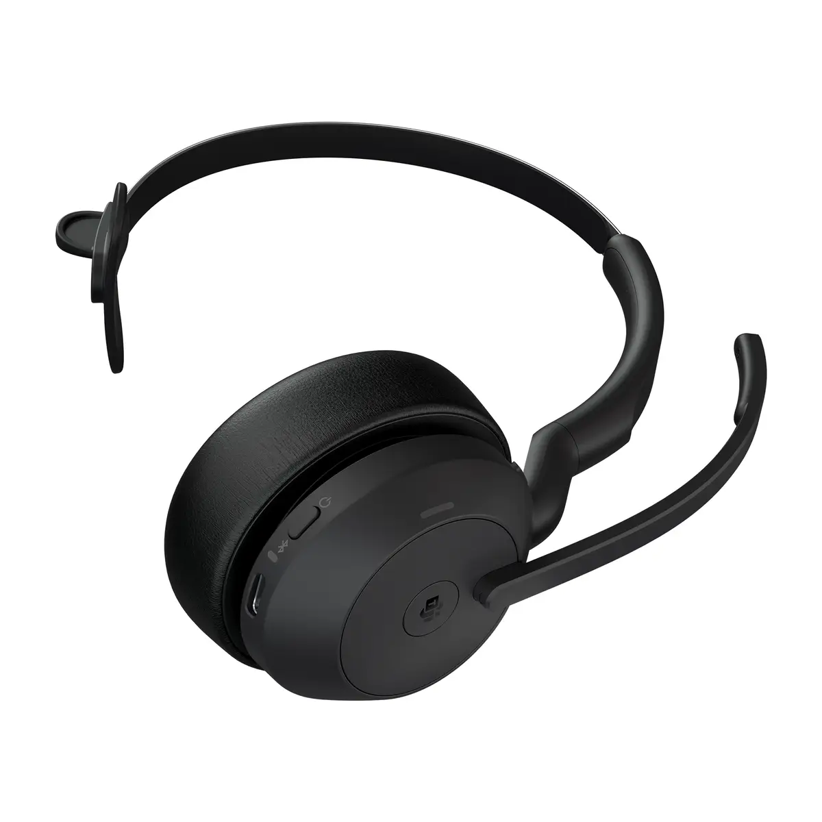 Evolve2 55 MS Mono Headset On-Ear Bluetooth Adapter USB-C via Bluetooth Schwarz