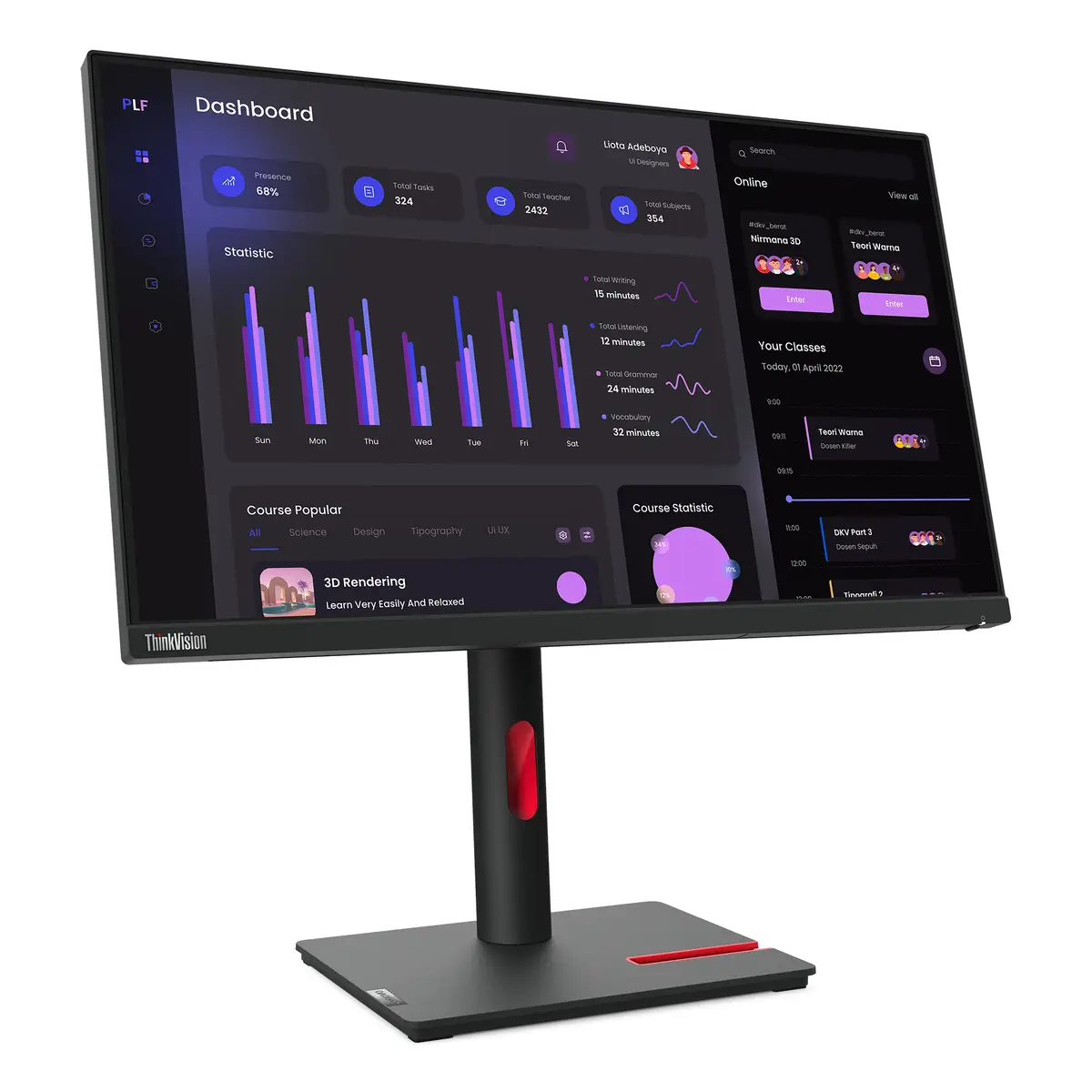 ThinkVision T24i-30 LED-Monitor 60.5 cm (23.8") 1920 x 1080 Full HD 1000:1 4 ms )