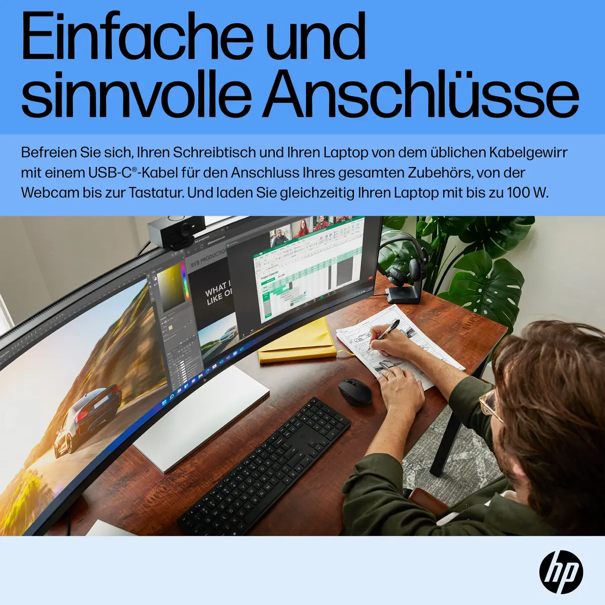 E45c G5 DQHD Curved Monitor, 113 cm (44.5"), 5120 x 1440 Pixel, Dual QHD, LCD, 3 ms, Schwarz