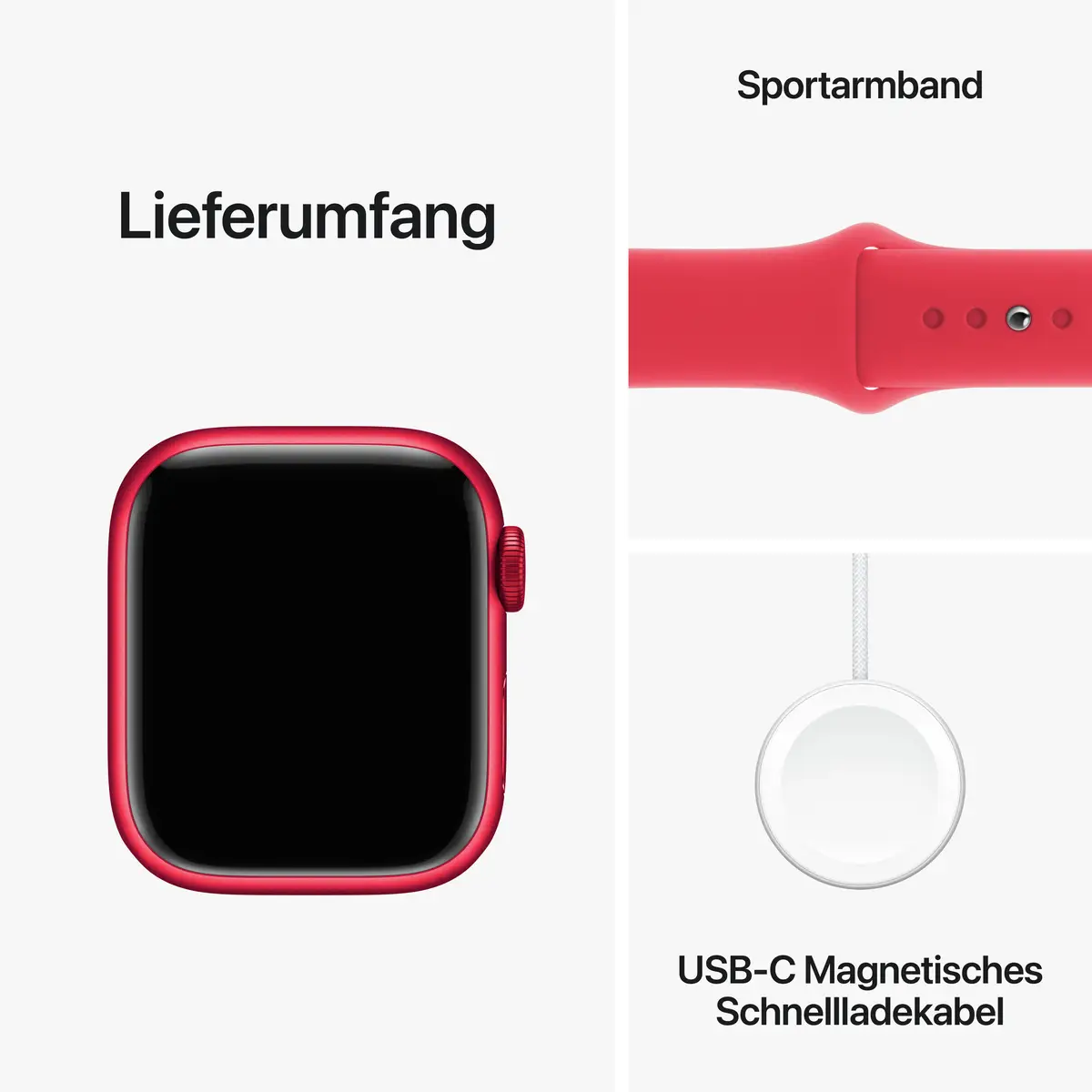 Watch S9 Aluminium Cellular 45mm Rot (Sportarmband rot) M/L