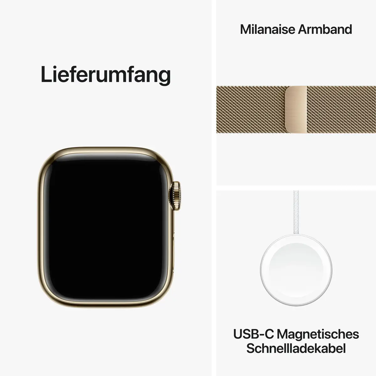 Watch S9 Edelstahl Cellular 45mm Gold (milanaise gold)