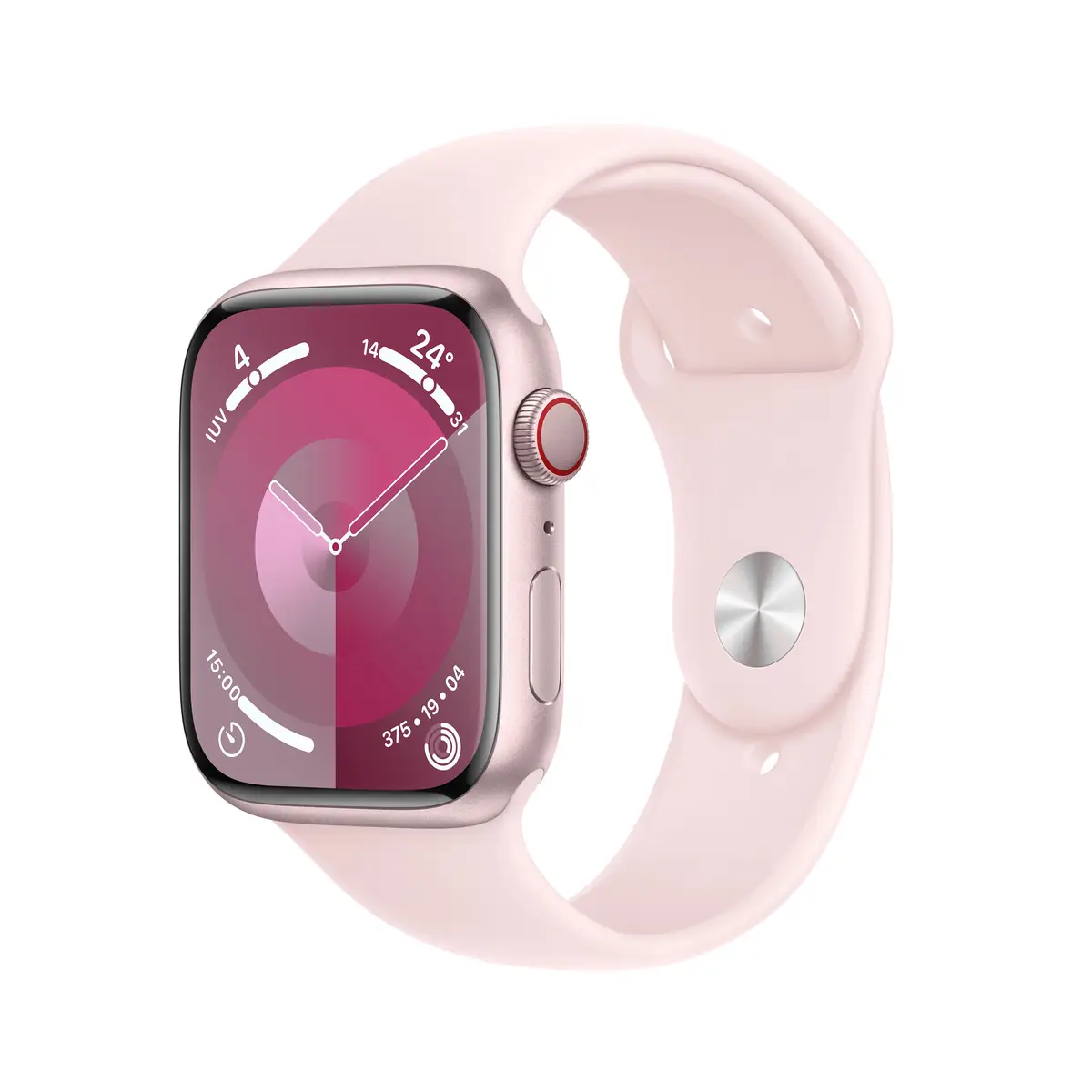 Watch S9 Aluminium Cellular 45mm Rose (Sportarmband hellrosa) S/M