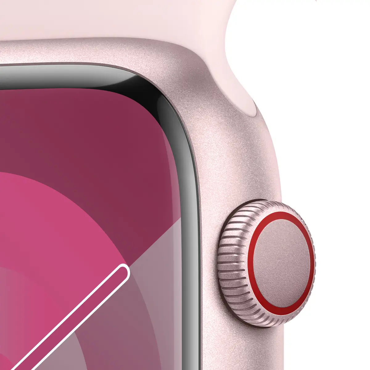 Watch S9 Aluminium Cellular 45mm Rose (Sportarmband hellrosa) S/M