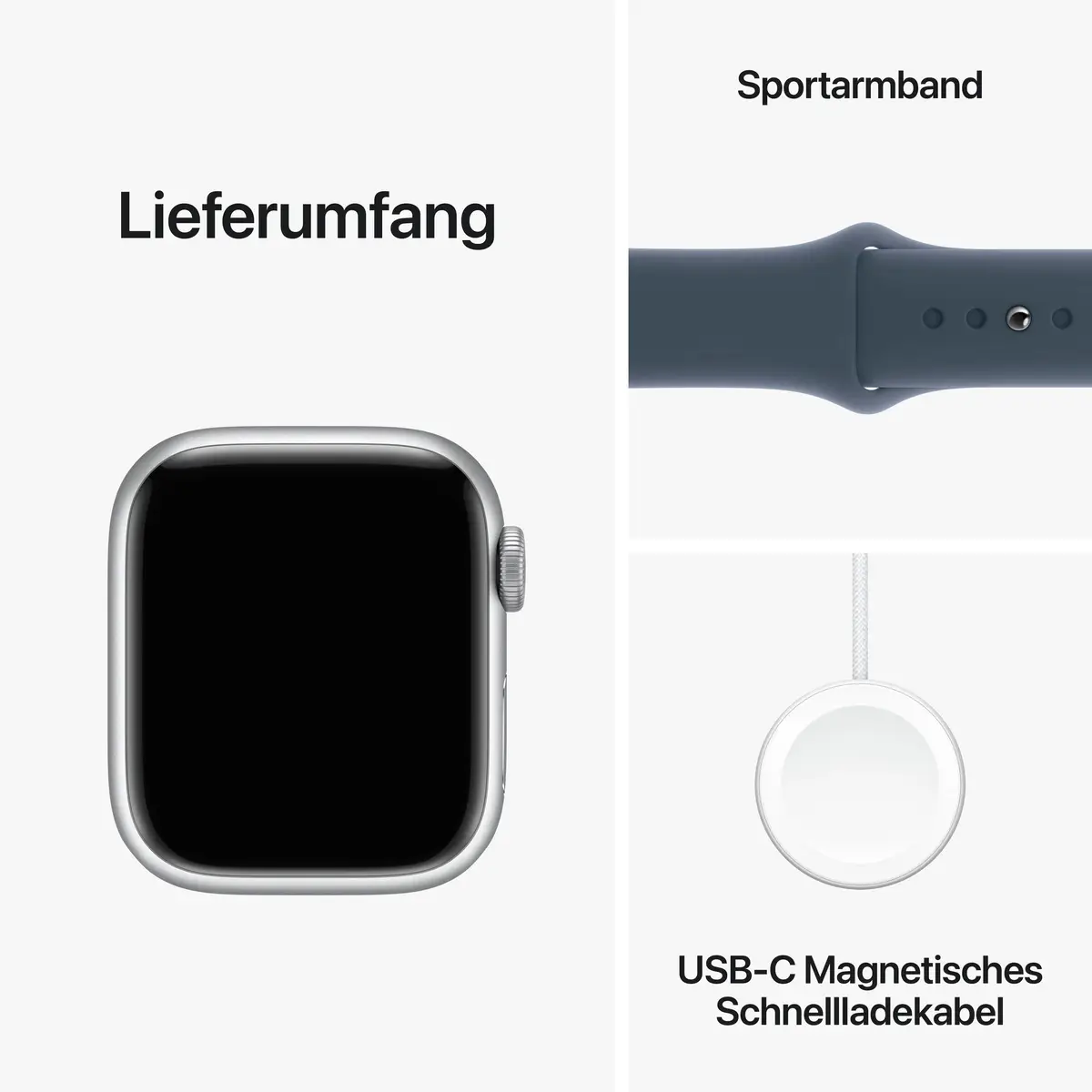 Watch S9 Aluminium Cellular 41mm Silber (Sportarmband sturmblau) S/M