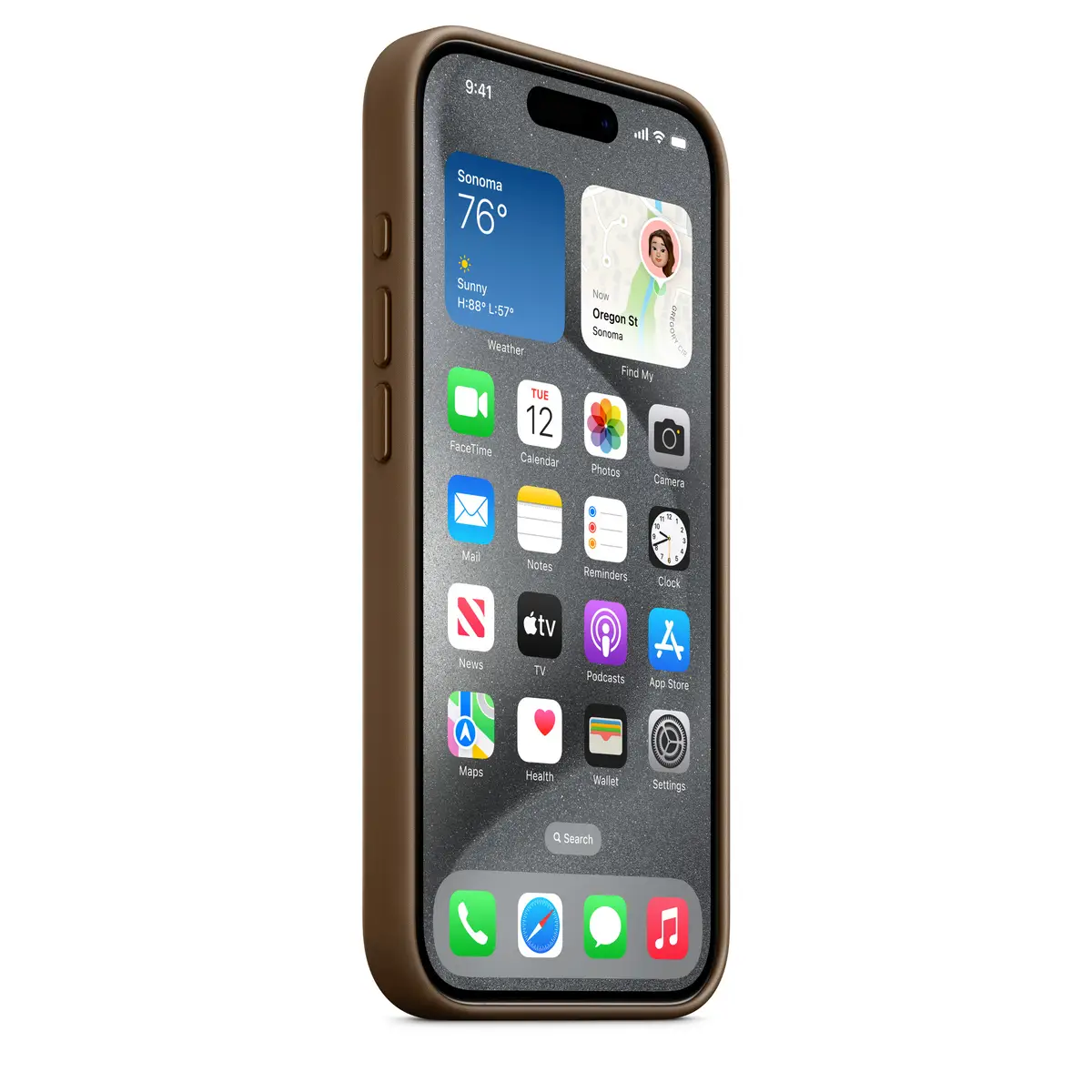 Feingewebe Case iPhone 15 Pro mit MagSafe taupe