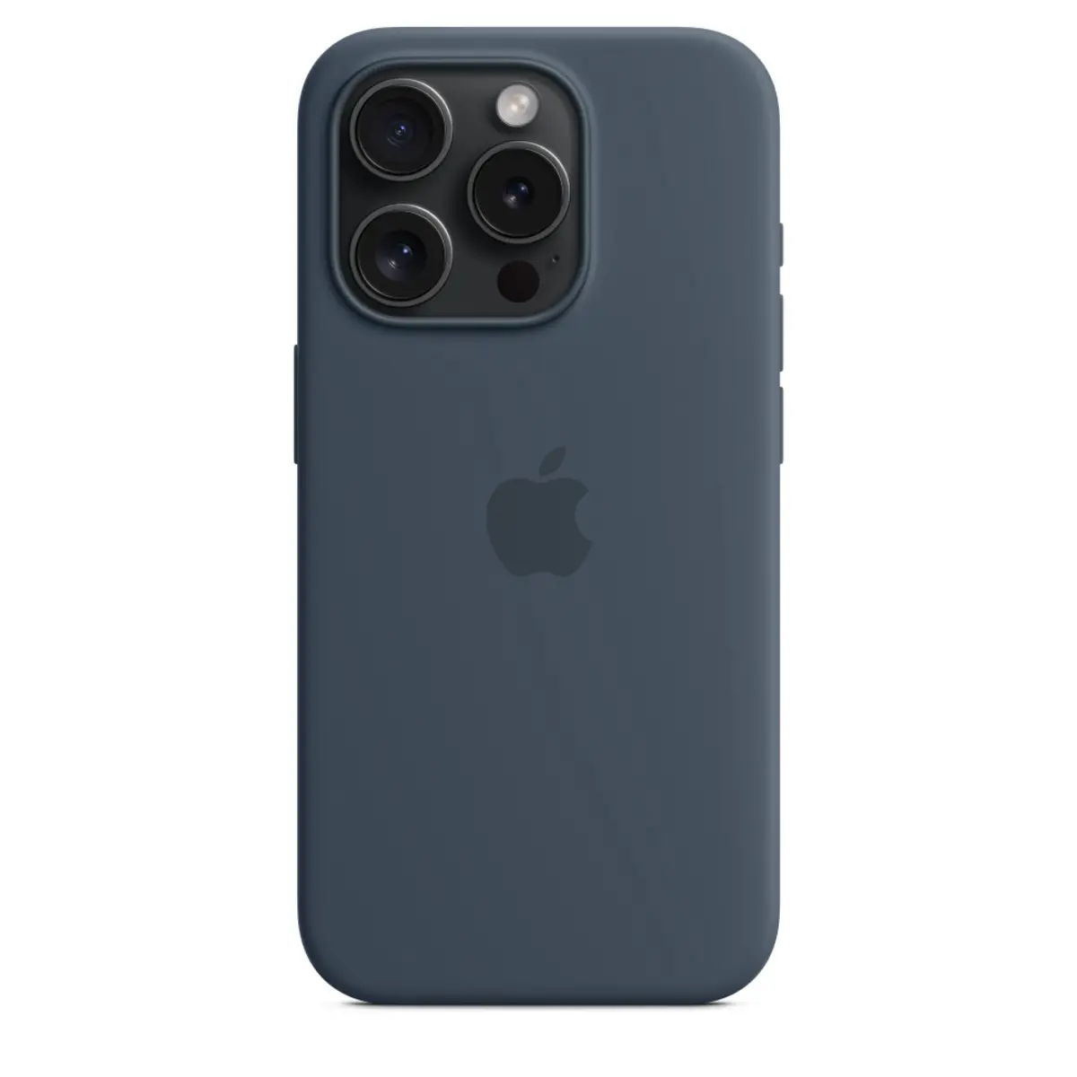 Silikon Case iPhone 15 Pro mit MagSafe sturmblau