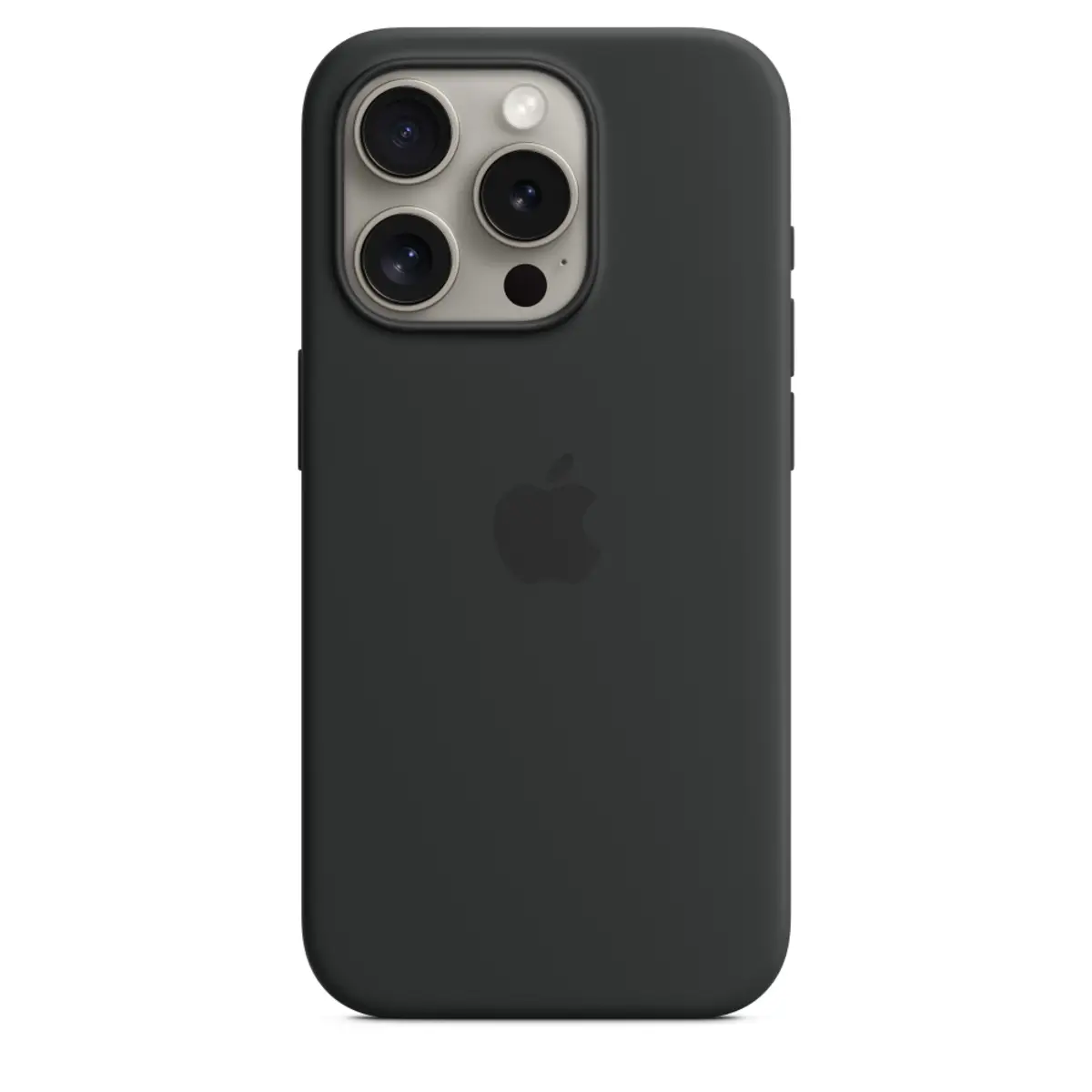 Silikon Case iPhone 15 Pro mit MagSafe schwarz
