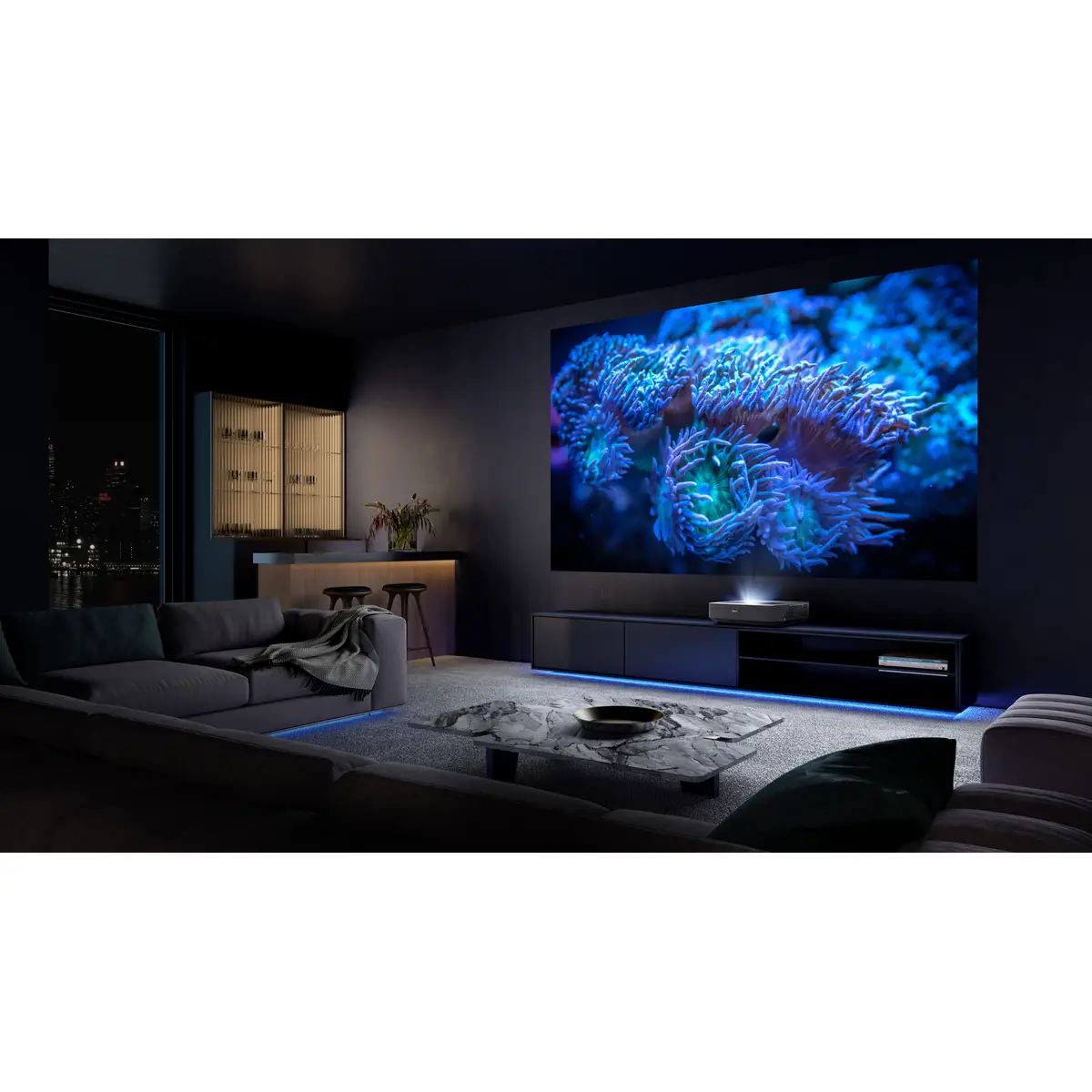 Digital-Projektor PL1SE Laser 80"-120" DLP UHD 4K 3840x2160 3000:1 16:9 2100 Lumen Schwarz