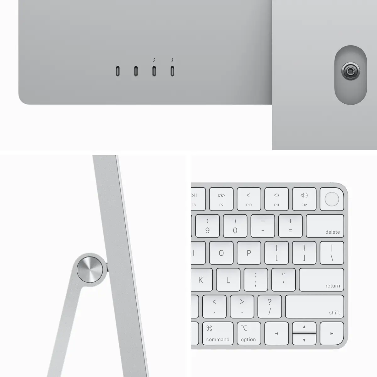 iMac silber mit Retina 4.5k Display Apple M3 8C 61cm (24") 8 GB RAM 512 GB SSD 10-Core GPU Gigabit Ethernet Magic Mouse Magic Keyboard mit Touch ID