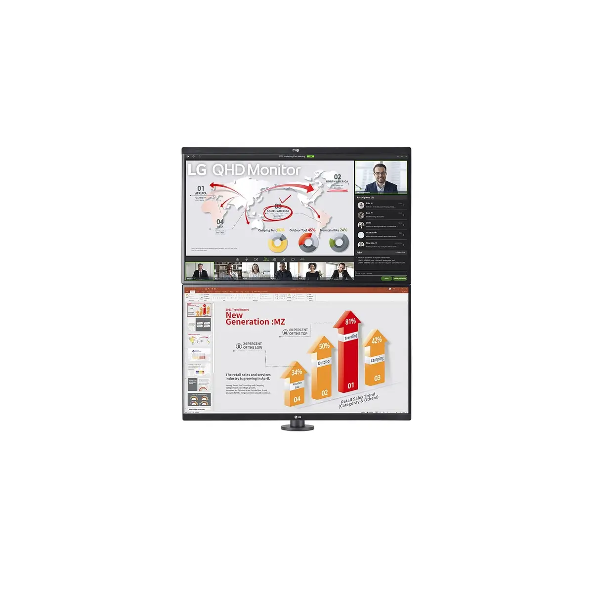 LG 27QP88DP-BS 68,6cm (27") 2560 x1440 Pixel 1000:1 350 cd/m² 5ms Schwarz