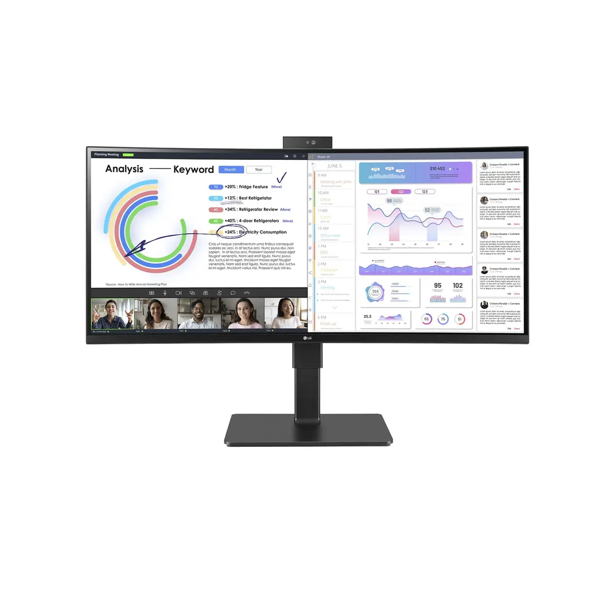 LG 34BQ77QC 86,4cm (34") 3440 x1440 Pixel 1000:1 300 cd/m² 5ms Schwarz