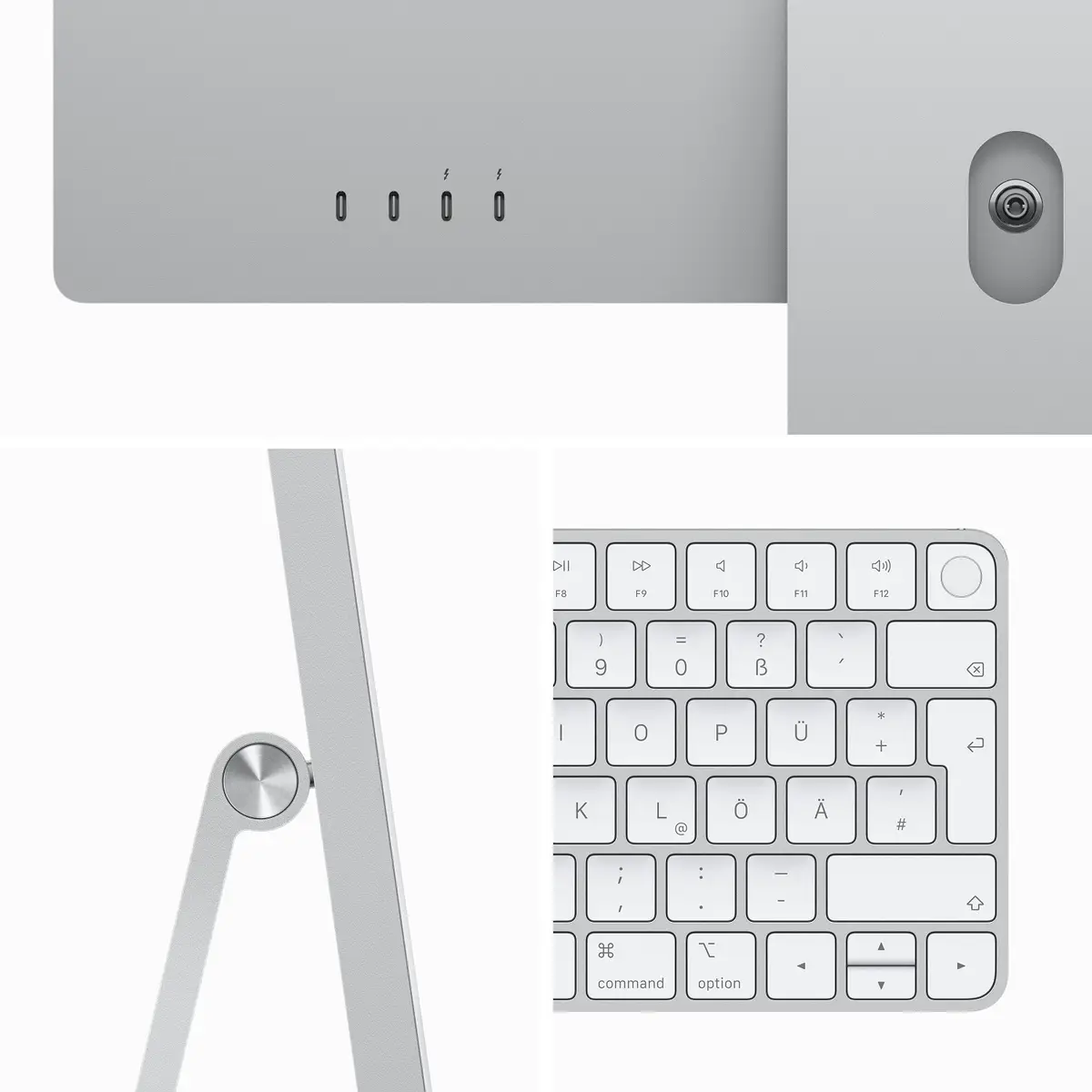 iMac silber mit Retina 4.5k Display Apple M3 8C 61cm (24") 16 GB RAM 1 TB SSD 10-Core GPU Gigabit Ethernet Magic Mouse, Magic Keyboard mit Touch ID und Ziffernblock