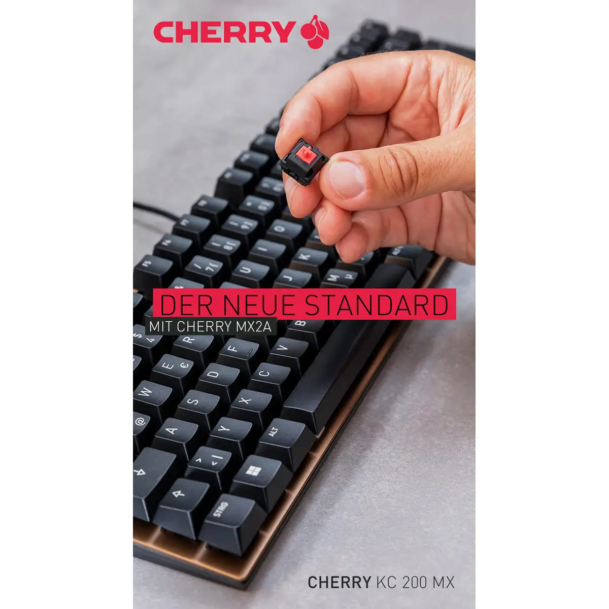 KC 200 MX Tastatur USB Schwarz/Bronze Switch MX2A Braun Layout Deutsch