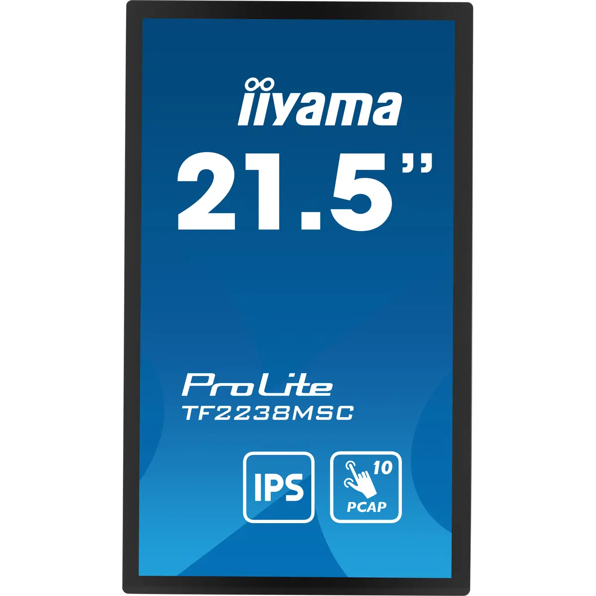 Iiyama ProLite TF2238MSC-B1 LED-Monitor 54,5cm 21,5" offener Rahmen Touchscreen 1920x1080 FHD IPS 600 cd/m² 1000:1 5 ms HDMI Display
Port Schwarz Matte
