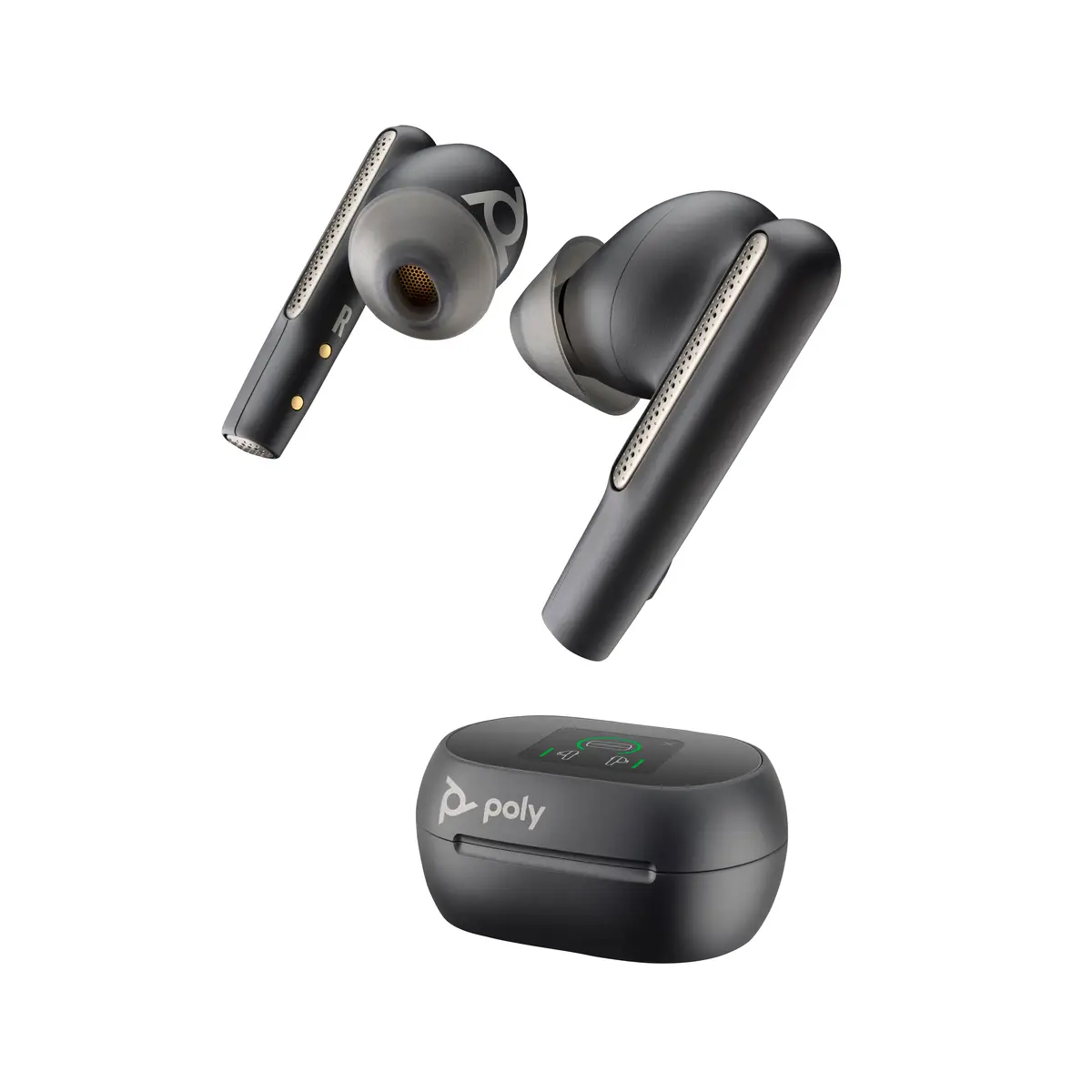 Poly Voyager Free 60 True Wireless-Kopfhörer mit Mikrofon im Ohr Bluetooth aktive Rauschunterdrückung Carbon Black