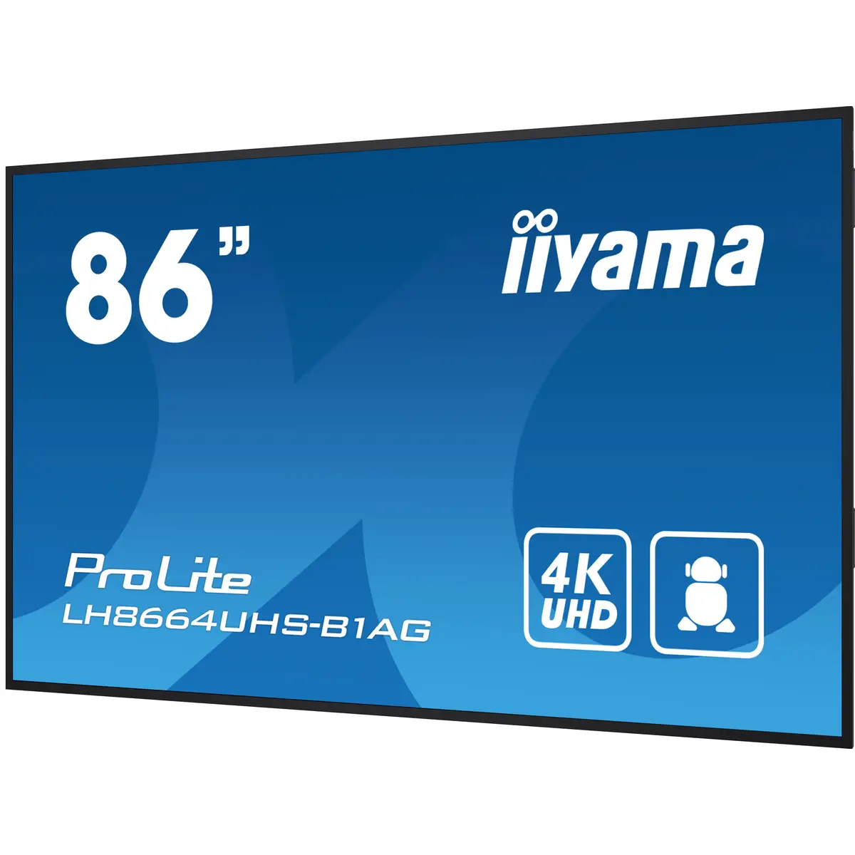 ProLite LH8664UHS-B1AG 217,4 cm 85,6" LCD-Display mit LED-Hintergrundbeleuchtung Digital Signage mit mit SoC Mediaplayer Android 4K UHD (2160p) 3840x2160 Pixel 16:9 500cd/m² 1200:1 8ms Schwarz