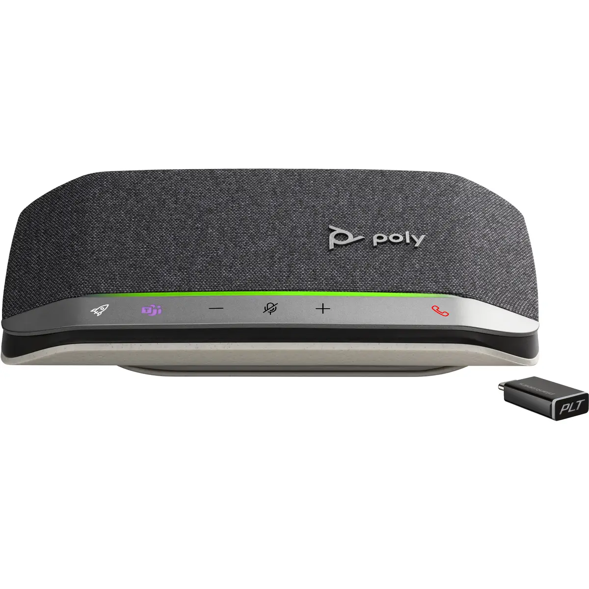 POLY Sync 20+ USB-C Freisprecheinrichtung für Microsoft Teams zertifiziert Mobiltelefon/PC Schwarz Silber 55 dB 0,715m IP64 Tasten Berührung