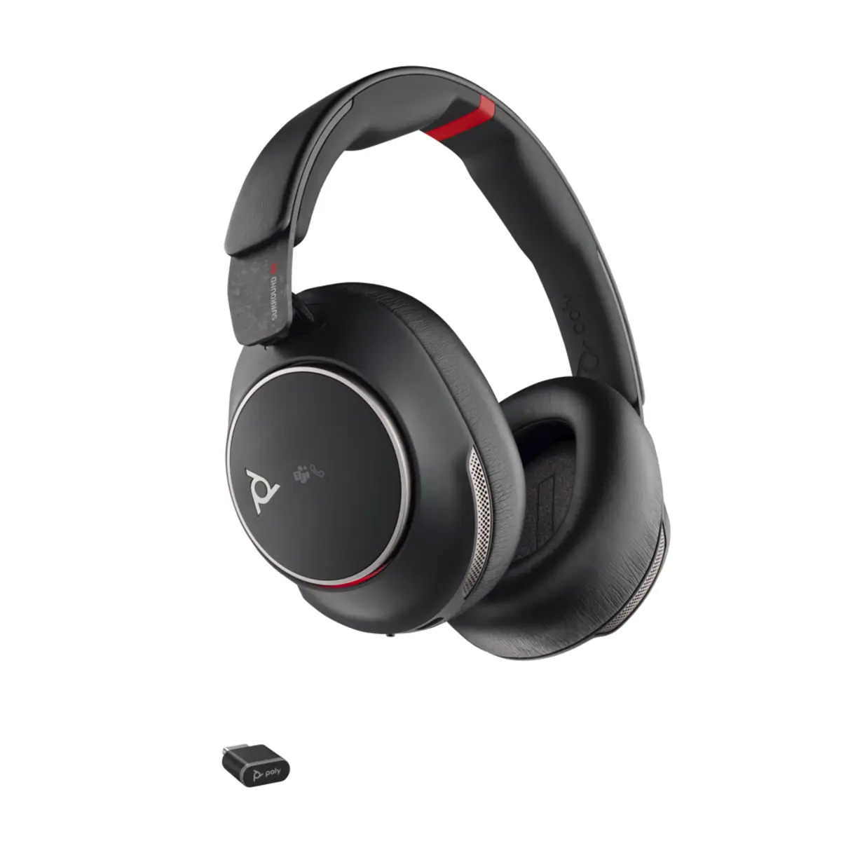 Poly Voyager Surround 85 UC Kopfhörer Kabellos USB Typ-C Bluetooth mit Ladestation Schwarz