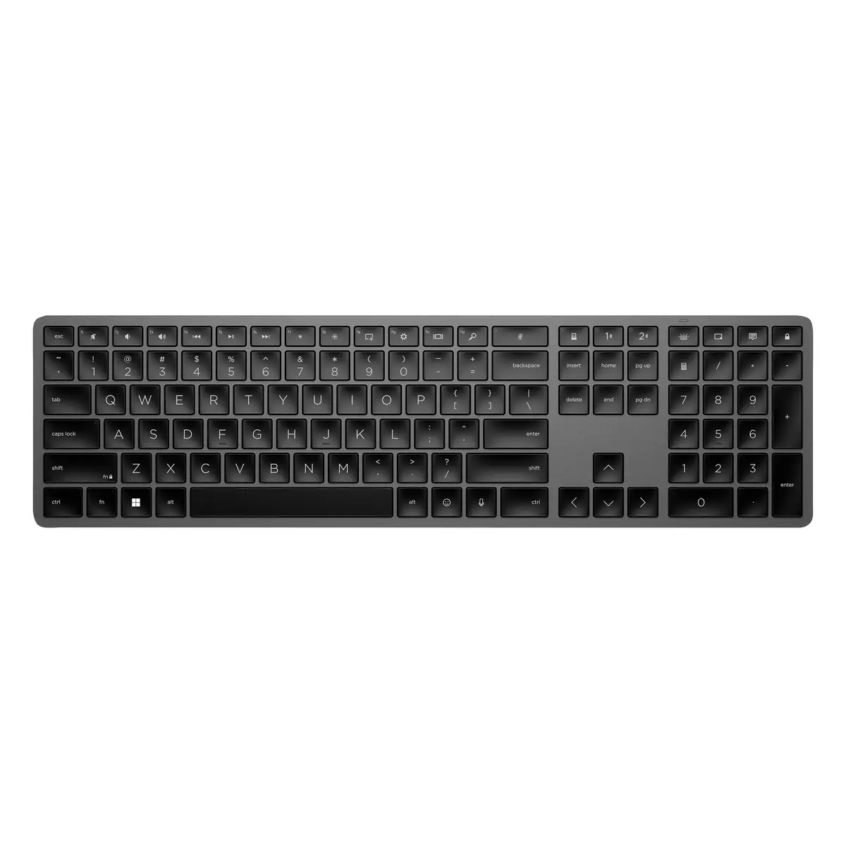 975 Drahtlose Dual-Mode-Tastatur, Volle Größe (100%), Kabellos, RF Wireless + Bluetooth, Schwarz