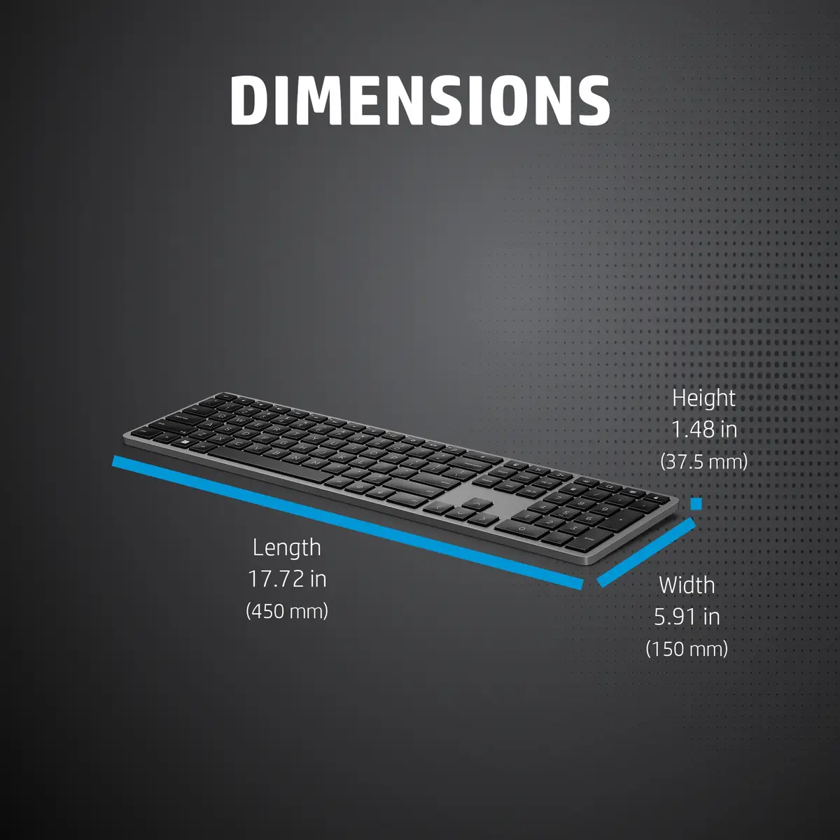 975 Drahtlose Dual-Mode-Tastatur, Volle Größe (100%), Kabellos, RF Wireless + Bluetooth, Schwarz