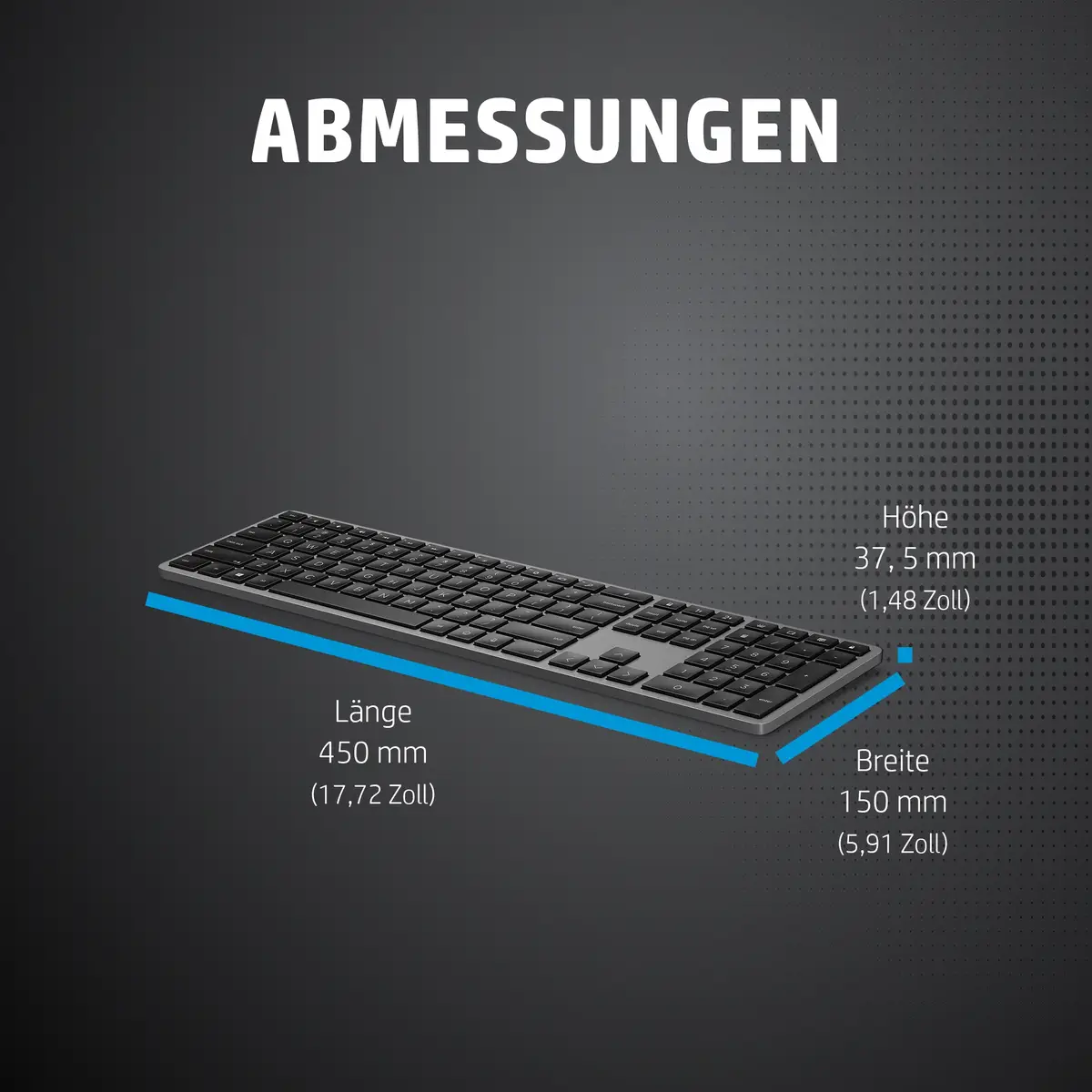 975 Drahtlose Dual-Mode-Tastatur, Volle Größe (100%), Kabellos, RF Wireless + Bluetooth, Schwarz