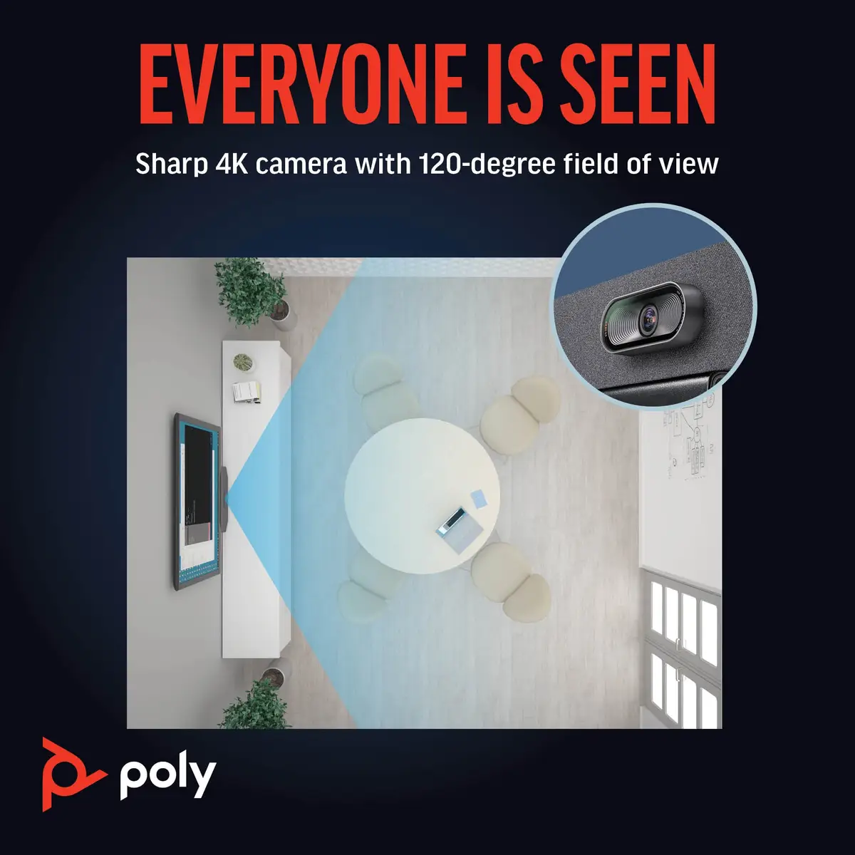 Poly Studio R30 Videobar Zoom Certified, Zertifiziert für Microsoft Teams Sand
