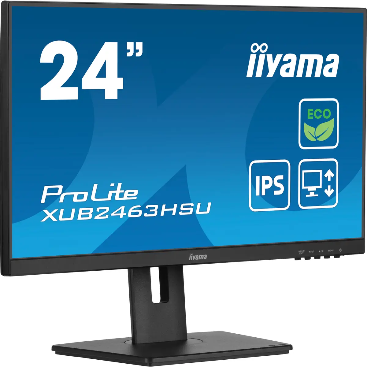 ProLite XUB2463HSU-B1 LED-Monitor 60,5cm 23.8" 1920x1080 FHD 100 Hz IPS 250 cd/m² 1300:1 3ms HDMI DisplayPort Lautsprecher Schwarz Matte Pivot