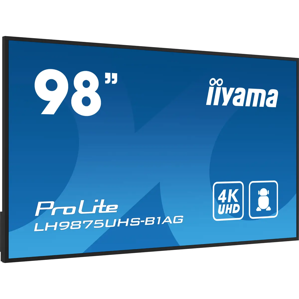 ProLite LH9875UHS-B1AG 247,7 cm 97,5" LCD-Display mit LED-Hintergrundbeleuchtung Digital Signage mit mit SoC Mediaplayer Android 4K UHD (2160p) 3840x2160 16:9 1200:1 500 cd/m² 8 ms Schwarz