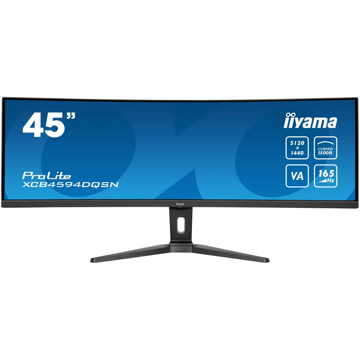 ProLite XCB4594DQSN-B1 LED-Monitor gebogen 113cm 44,5" 5120x1440 Dual Quad HD 165 Hz VA 450 cd/m² 3000:1 HDR400 0.8 ms 2xHDMI DisplayPort USB-C Lautsprecher Schwarz Matte
