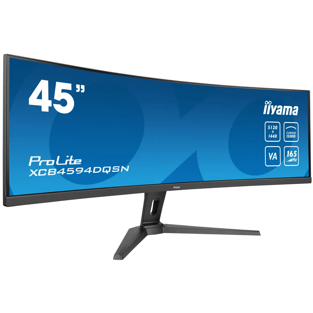 ProLite XCB4594DQSN-B1 LED-Monitor gebogen 113cm 44,5" 5120x1440 Dual Quad HD 165 Hz VA 450 cd/m² 3000:1 HDR400 0.8 ms 2xHDMI DisplayPort USB-C Lautsprecher Schwarz Matte