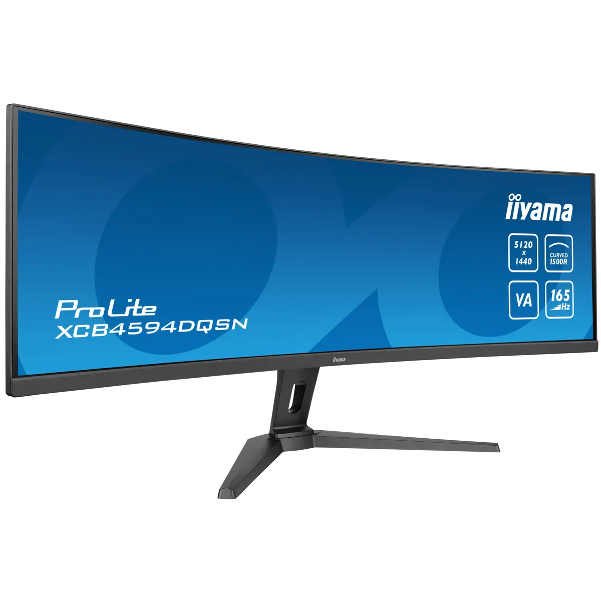 ProLite XCB4594DQSN-B1 LED-Monitor gebogen 113cm 44,5" 5120x1440 Dual Quad HD 165 Hz VA 450 cd/m² 3000:1 HDR400 0.8 ms 2xHDMI DisplayPort USB-C Lautsprecher Schwarz Matte