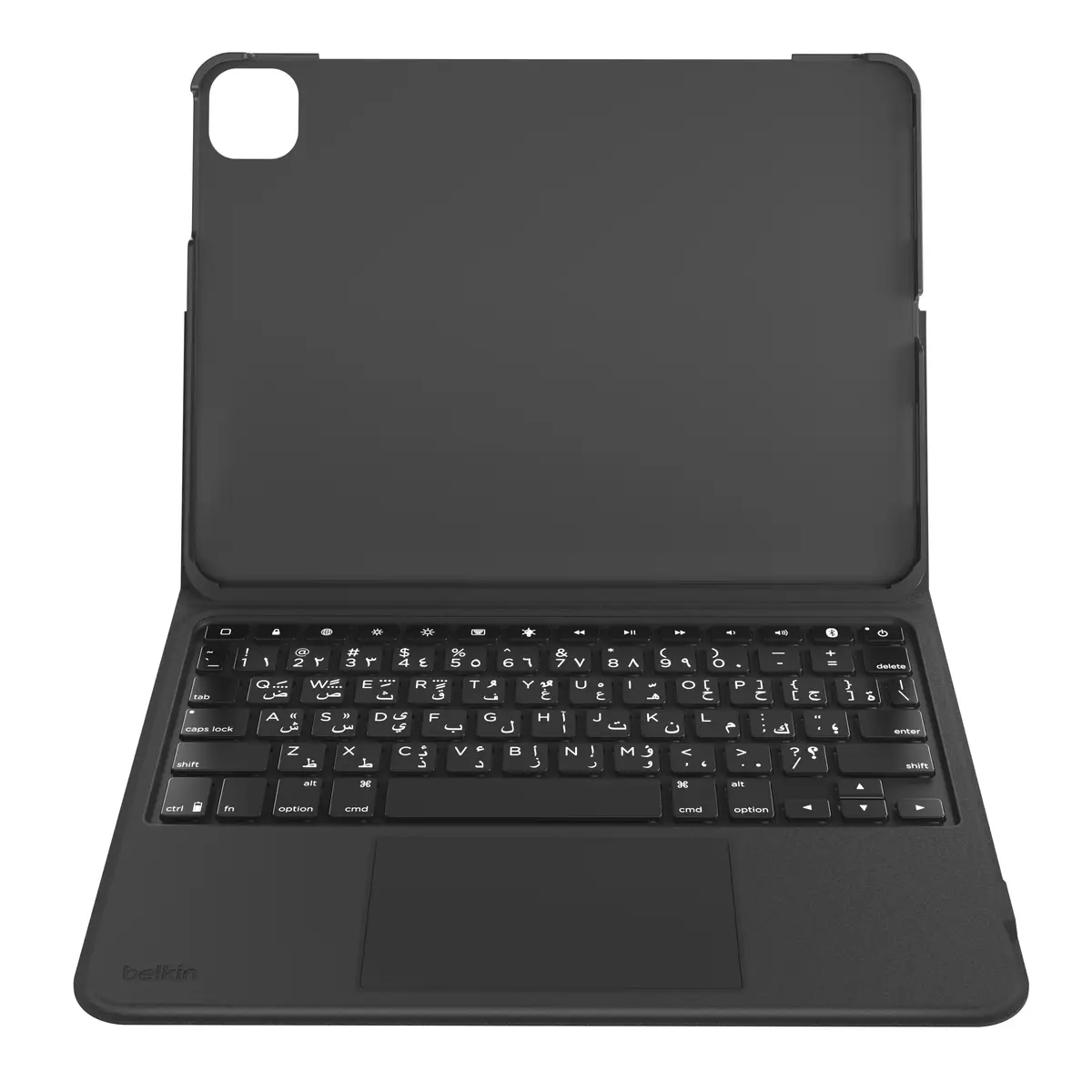 Everyday Tastatur und Schutzhülle mit Halterung mit Touchpad hinterleuchtet kabellos Bluetooth für Apple 10.9-inch iPad Air Wi-Fi Wi-Fi + Cellular 11-inch iPad Pro Wi-Fi Wi-Fi + Cellular Schwarz