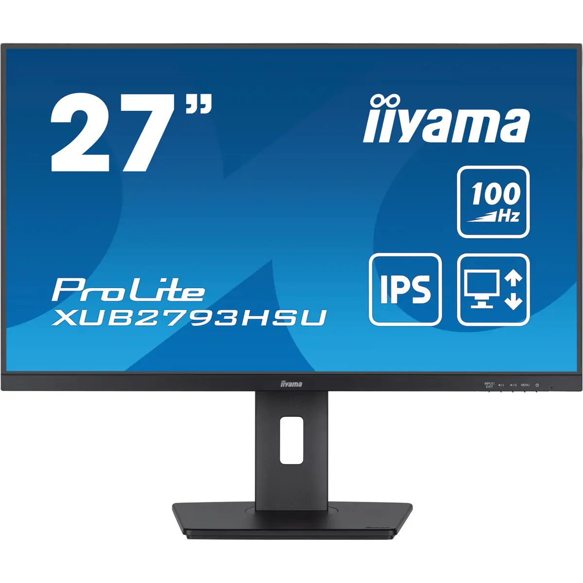 ProLite XUB2793HSU-B6 LED-Monitor 68,6cm 27" 1920x1080 FHD 100 Hz IPS 250 cd/m² 1000:1 1 ms HDMI DisplayPort Lautsprecher mattschwarz Pivot