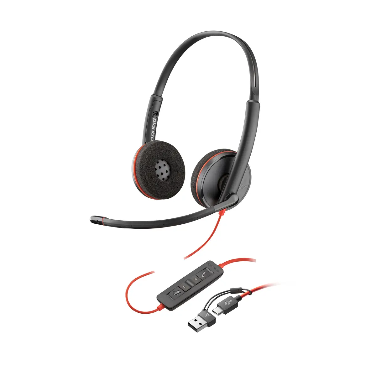 Poly Blackwire 3220 Stereo USB-C Headset +USB-C/A