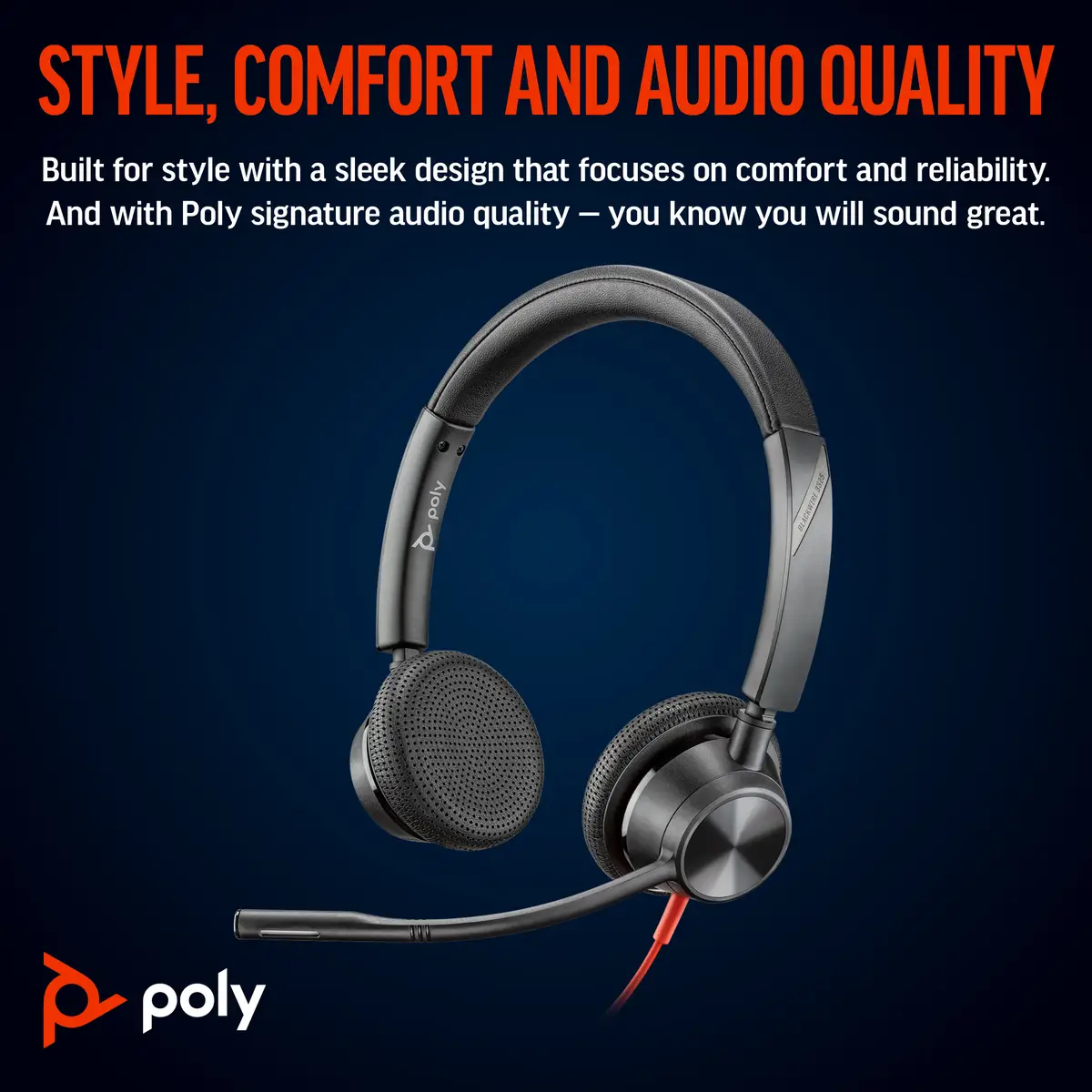 Poly Blackwire 3325 USB-C Headset +3.5mmP +USB-C/A