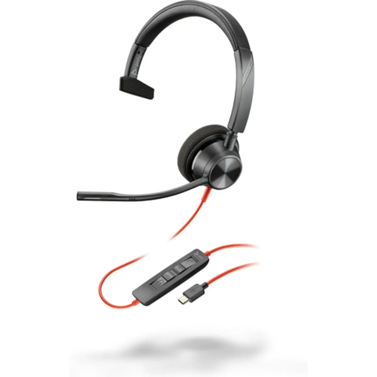Poly Blackwire 3310 Headset On-Ear kabelgebunden USB-C Schwarz UC-zertifiziert