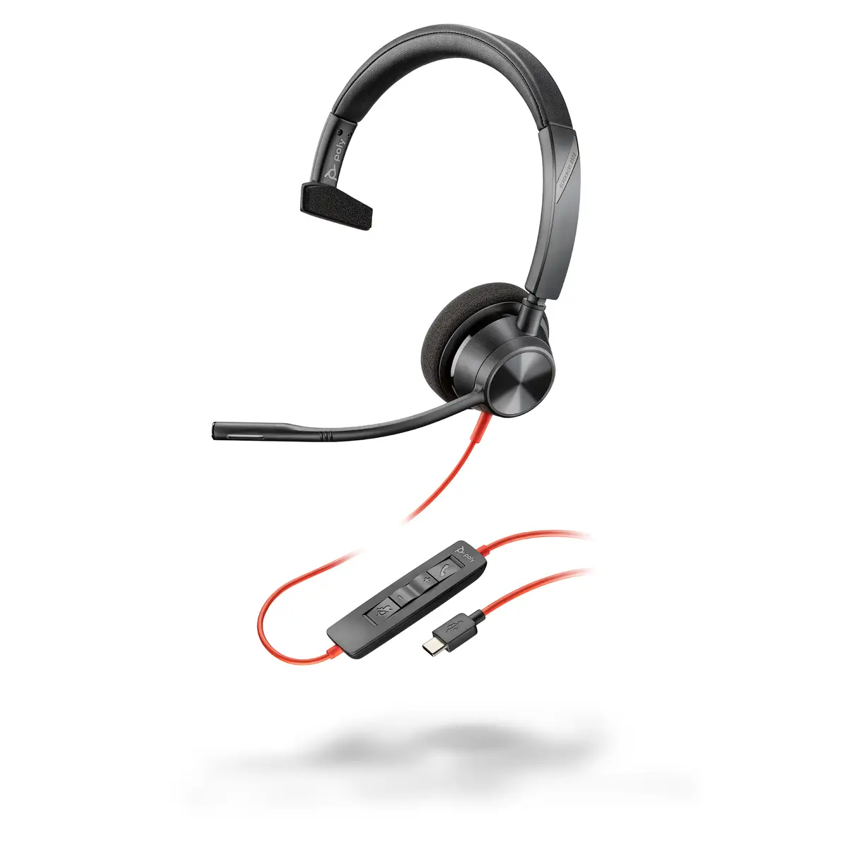 Poly Blackwire 3310 Headset On-Ear kabelgebunden USB-C Schwarz UC-zertifiziert