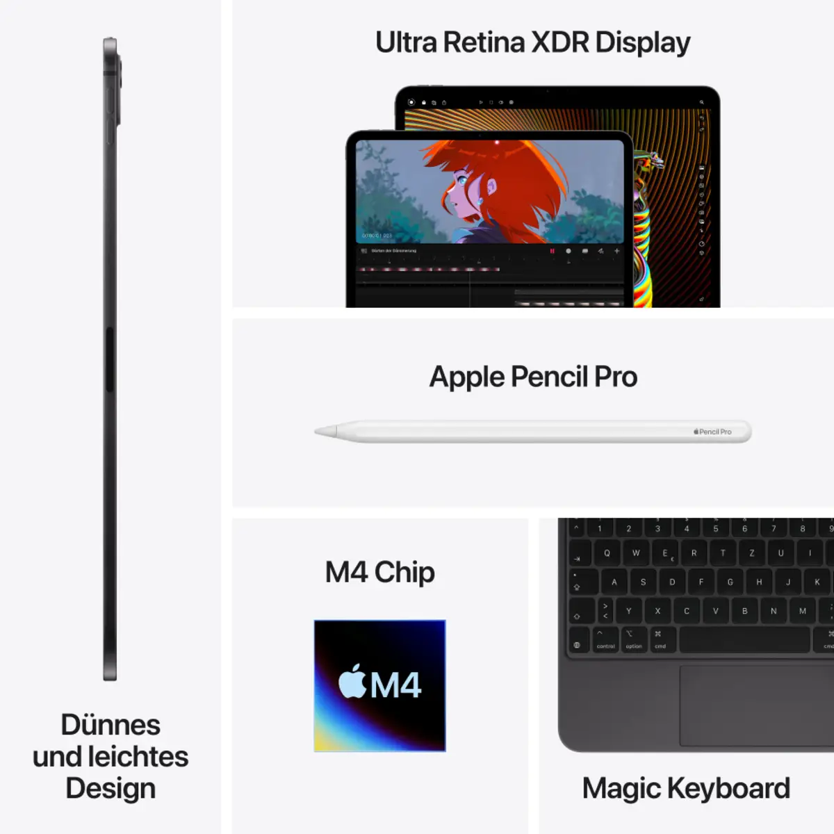 iPad Pro (2024) 13" 2TB WiFi Nano-texture Glass Silber