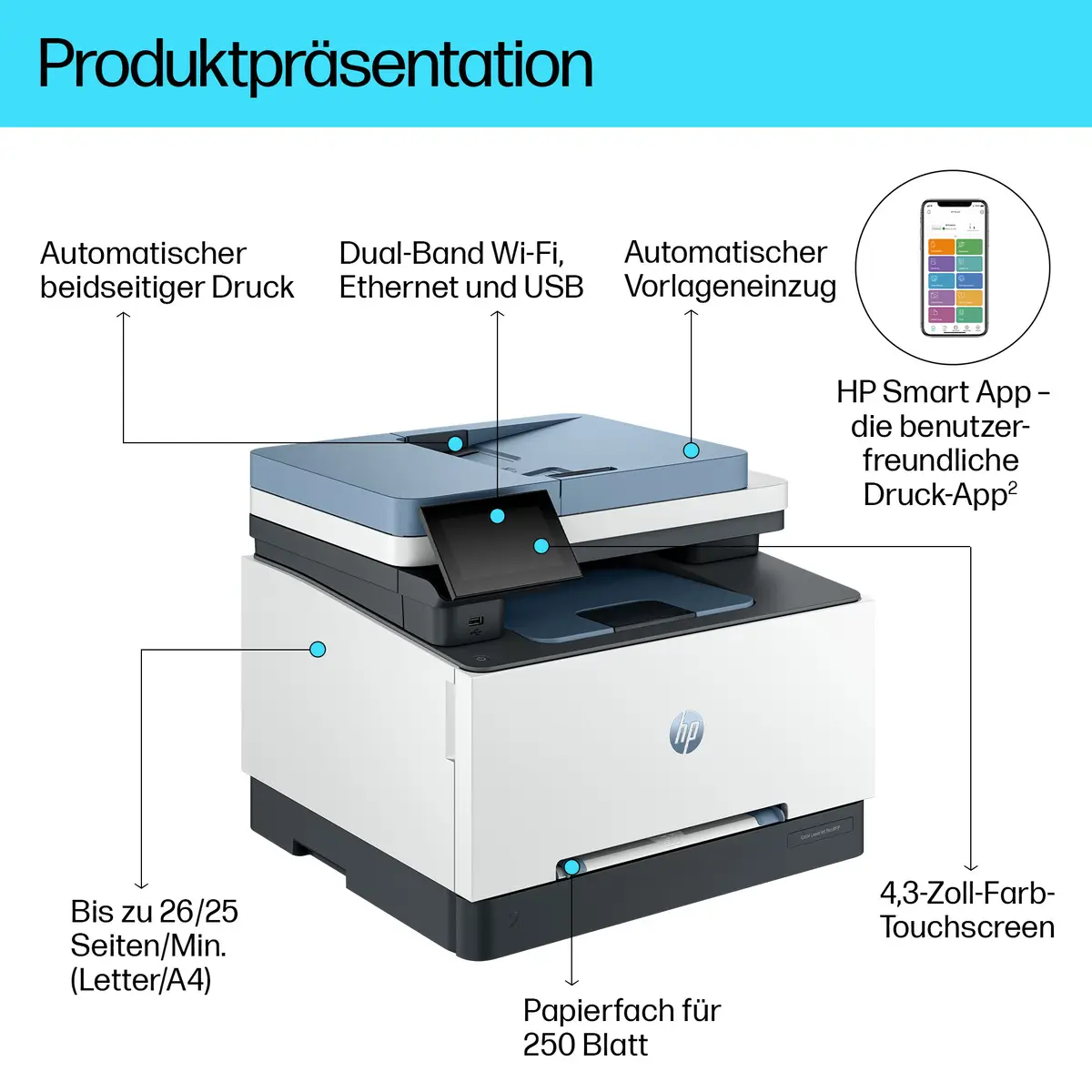Color LaserJet Pro MFP 3302fdwg Multifunktionsdrucker 1200 x 1200 dpi
