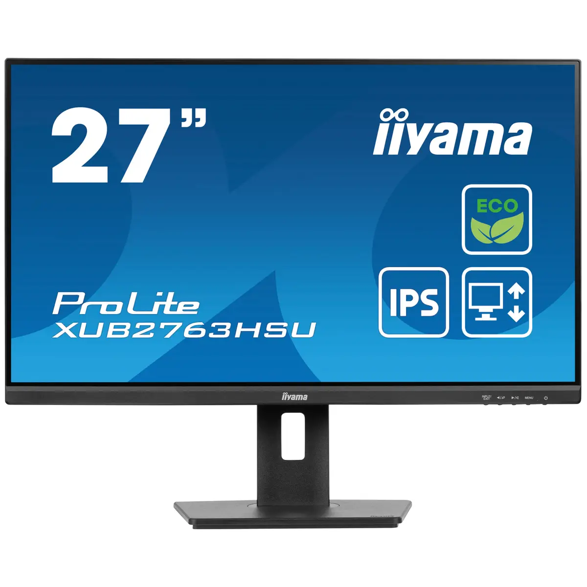 ProLite XUB2763HSU-B1 LED-Monitor 68,6cm 27" 1920x1080 FHD 100 Hz IPS 250 cd/m² 1300:1 3 ms HDMI DisplayPort Lautsprecher Schwarz Matte Pivot